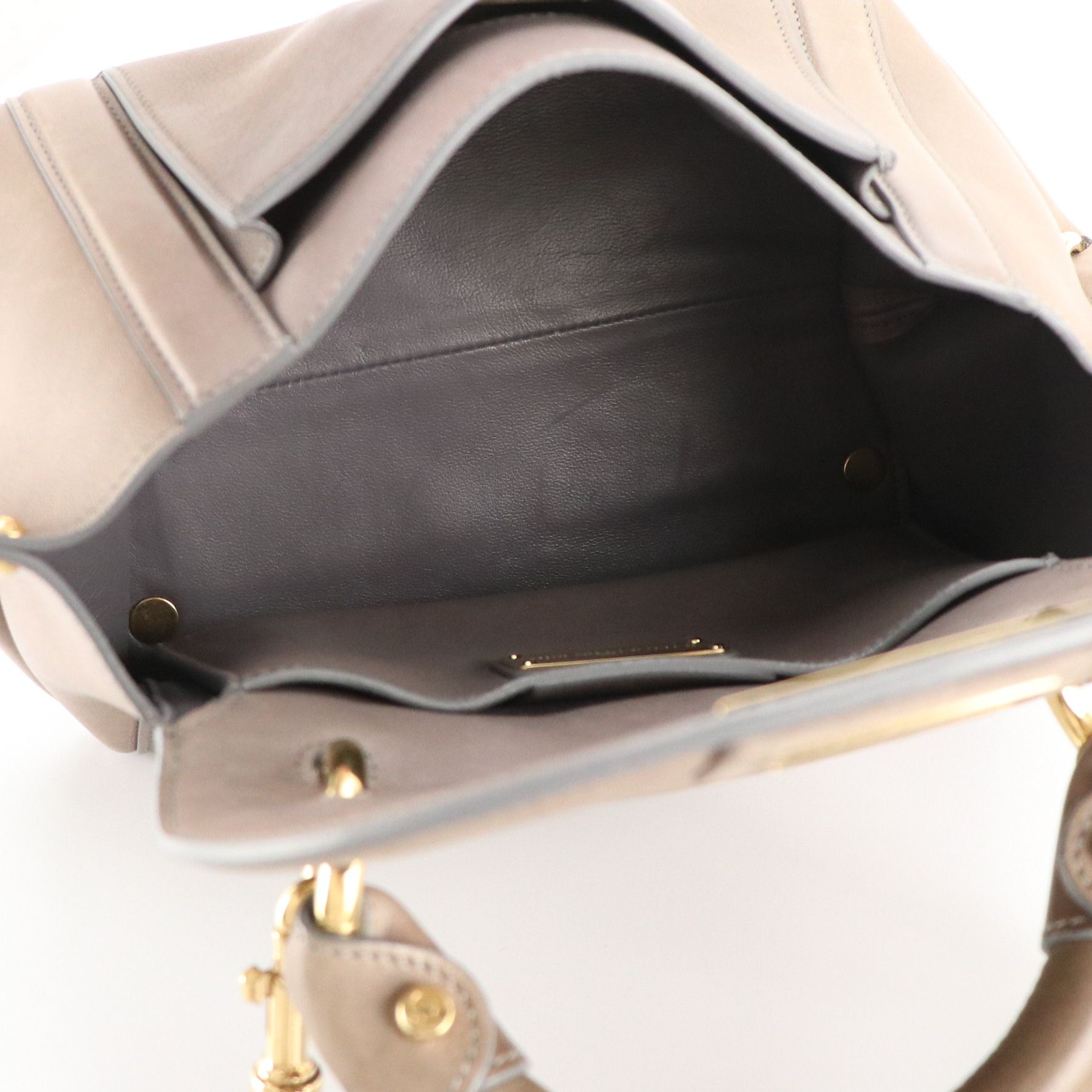 Salvatore Ferragamo Small Sofia Two-Way Satchel in Taupe Calfskin Leather