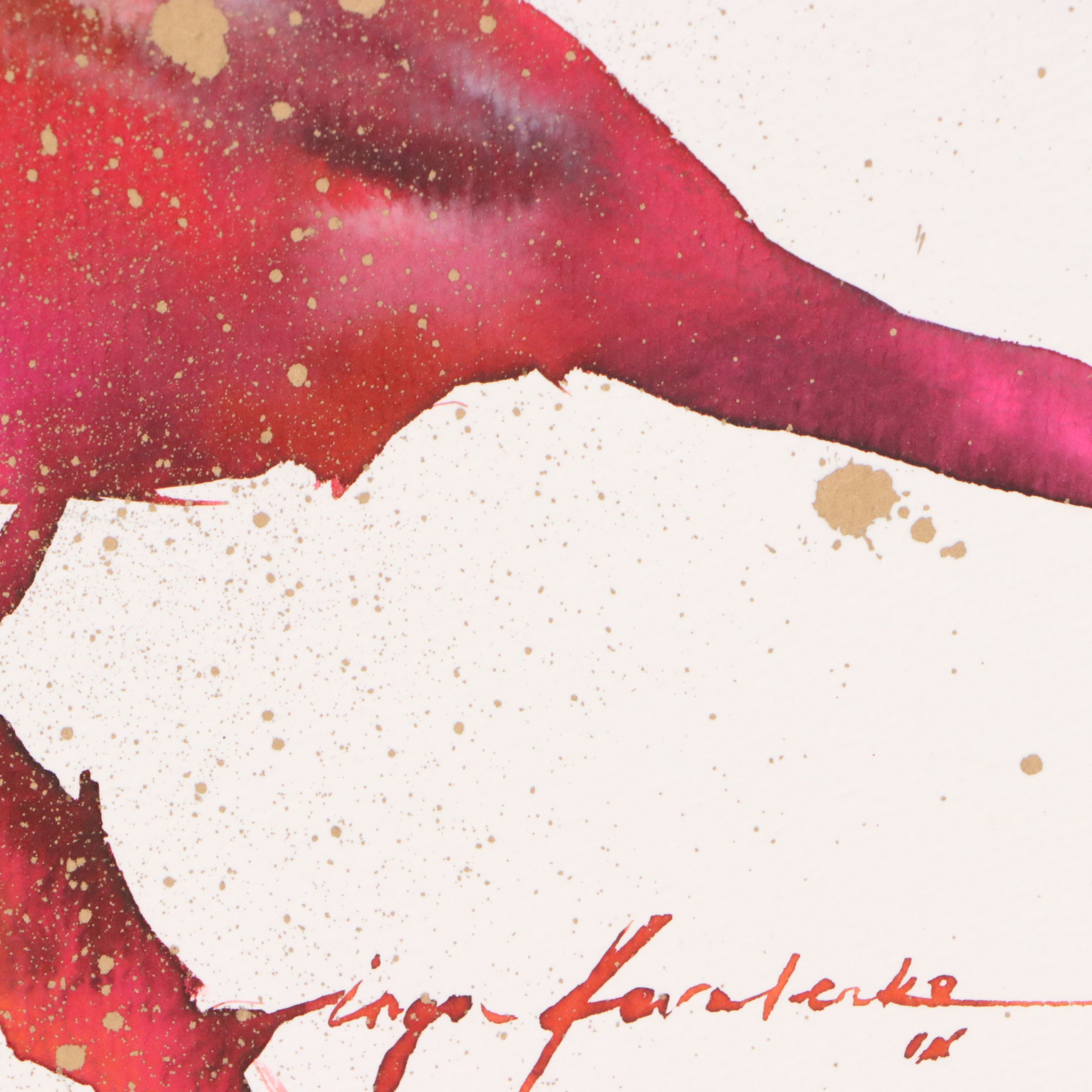 Inga Kovalenko Watercolor Painting of Bird on Branch, 2025