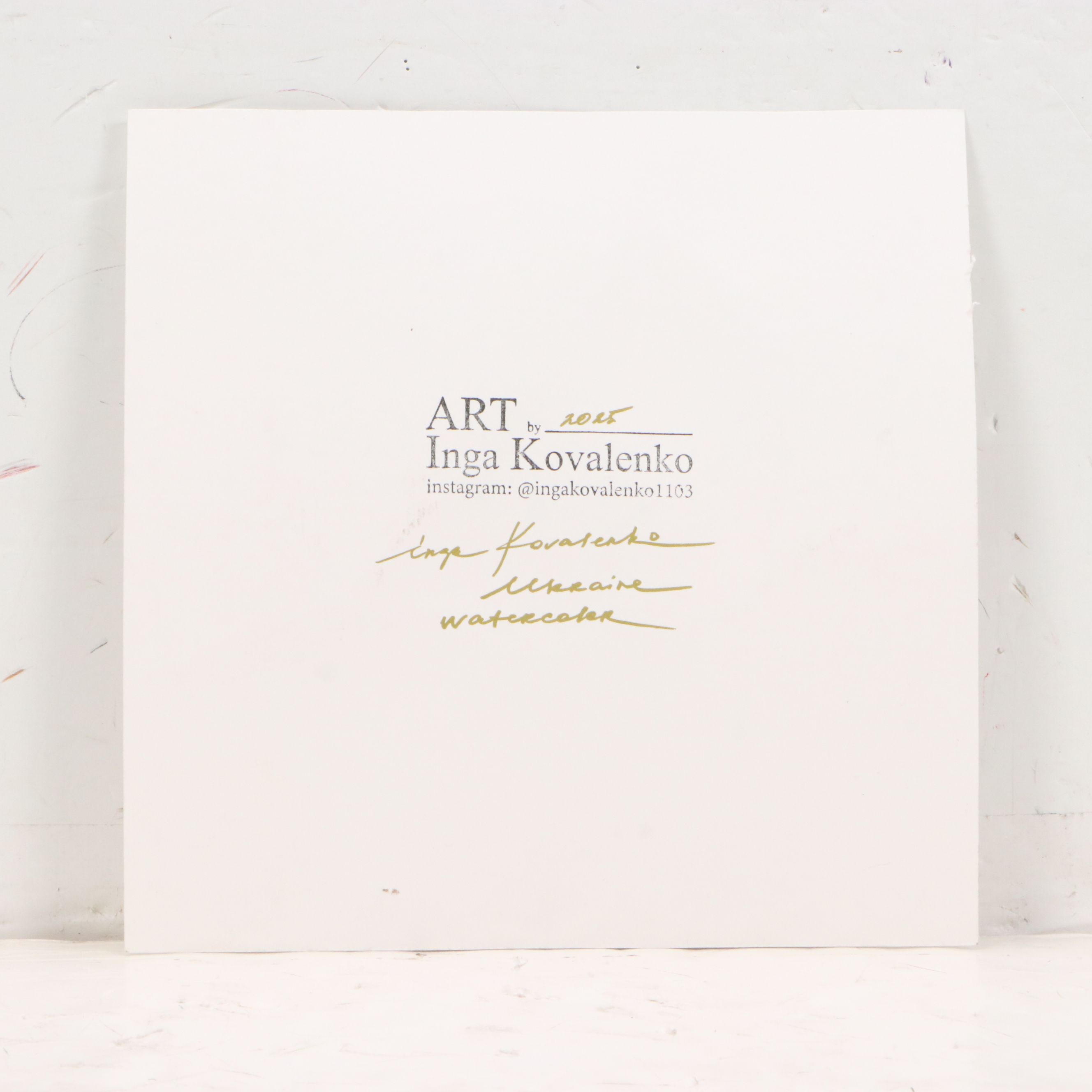 Inga Kovalenko Watercolor Painting of Bird on Branch, 2025