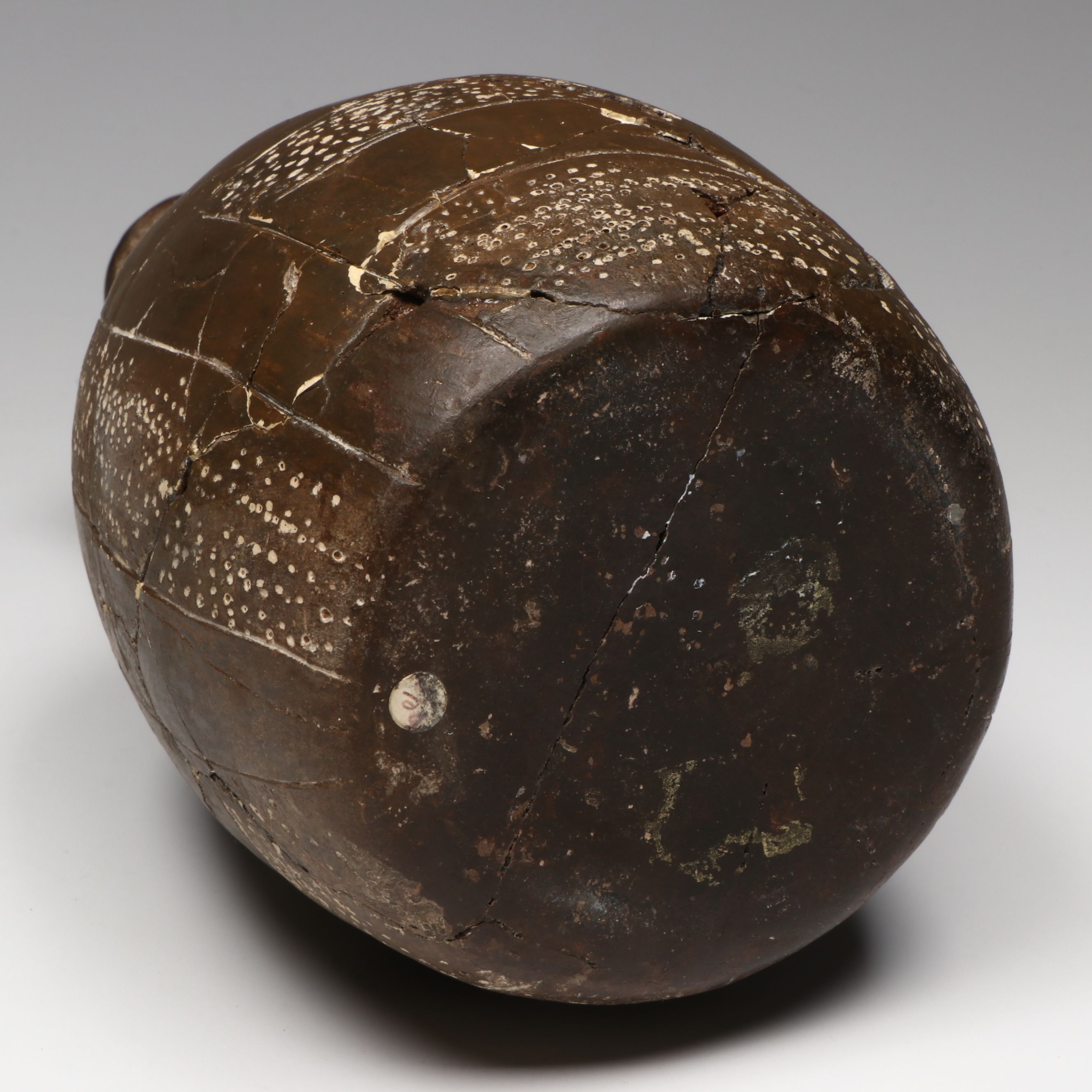 Ancestral Caddoan Ceramic Bottle with Incised Decoration, 15th Century