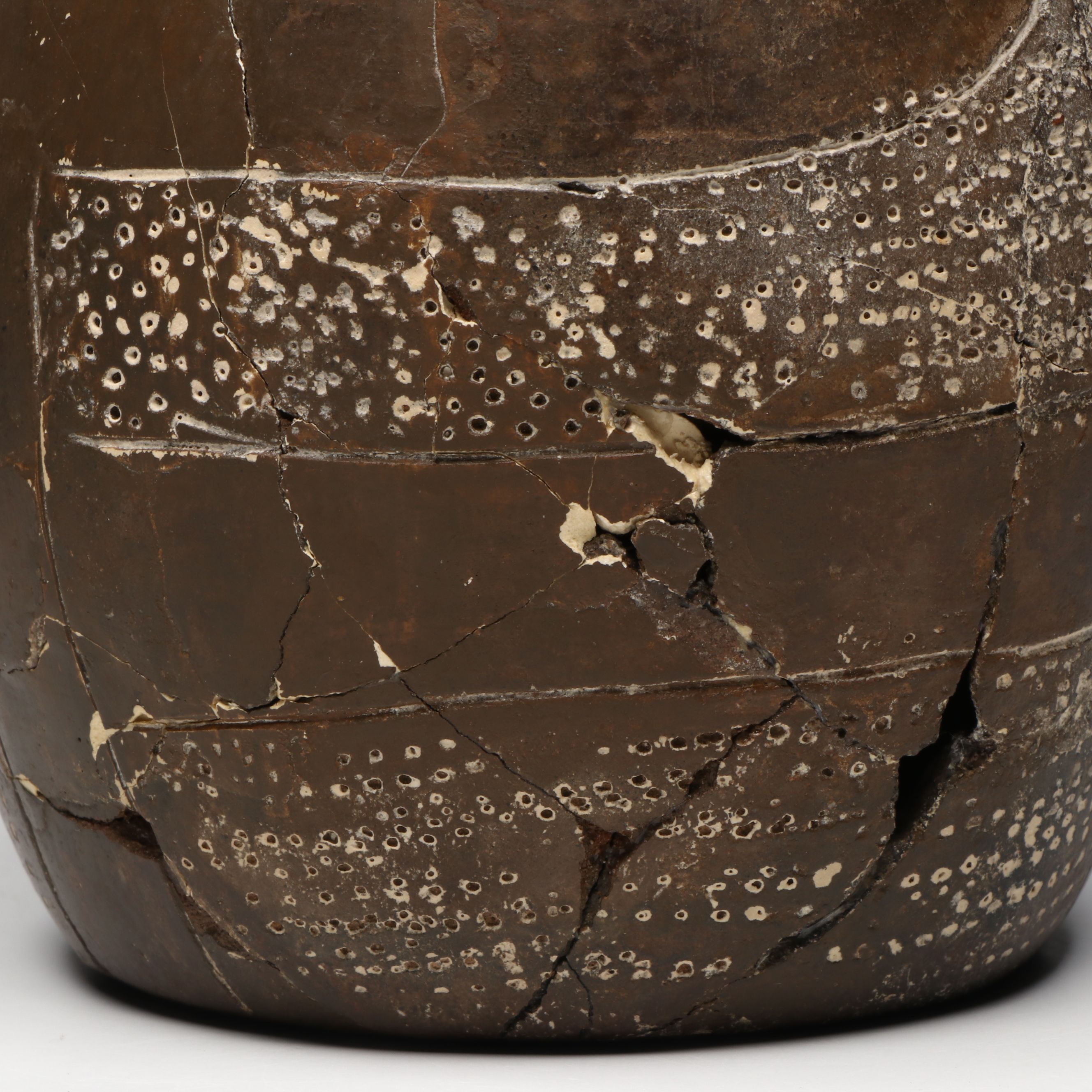 Ancestral Caddoan Ceramic Bottle with Incised Decoration, 15th Century