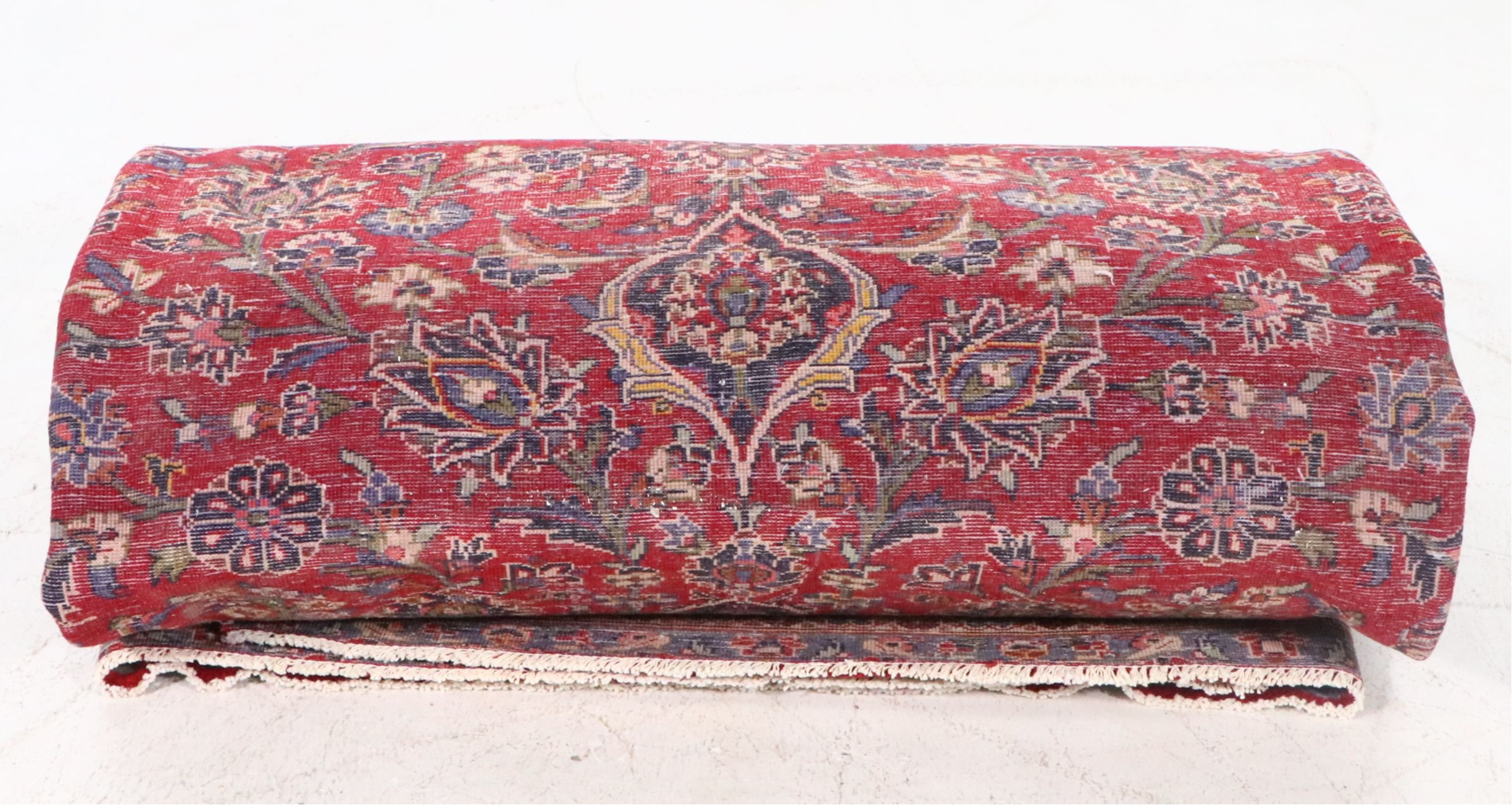 9'6 x 12'10 Hand-Knotted Persian Kashan Room-Sized Rug