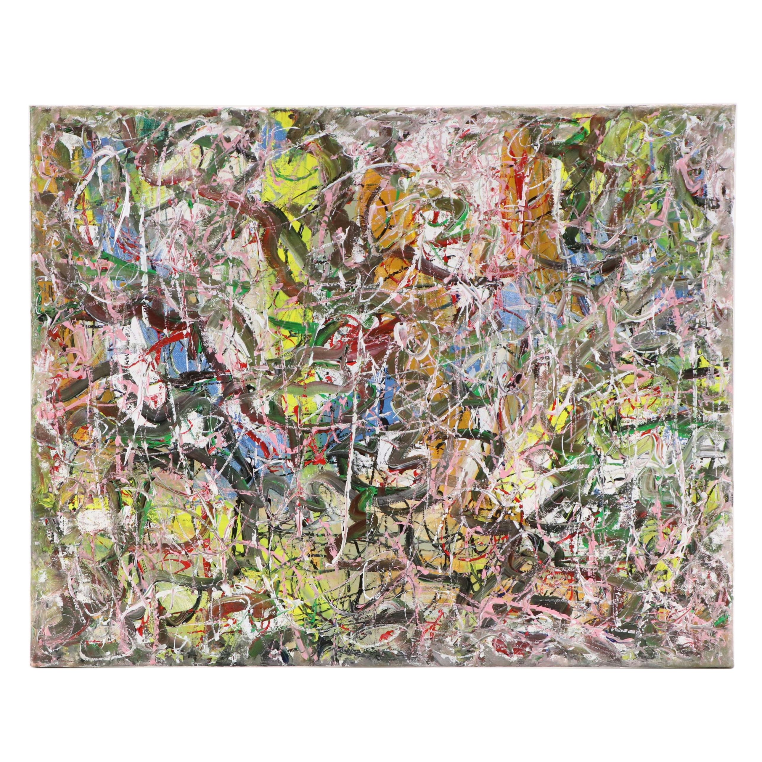 Saul Gefen Abstract Acrylic Painting, 2026