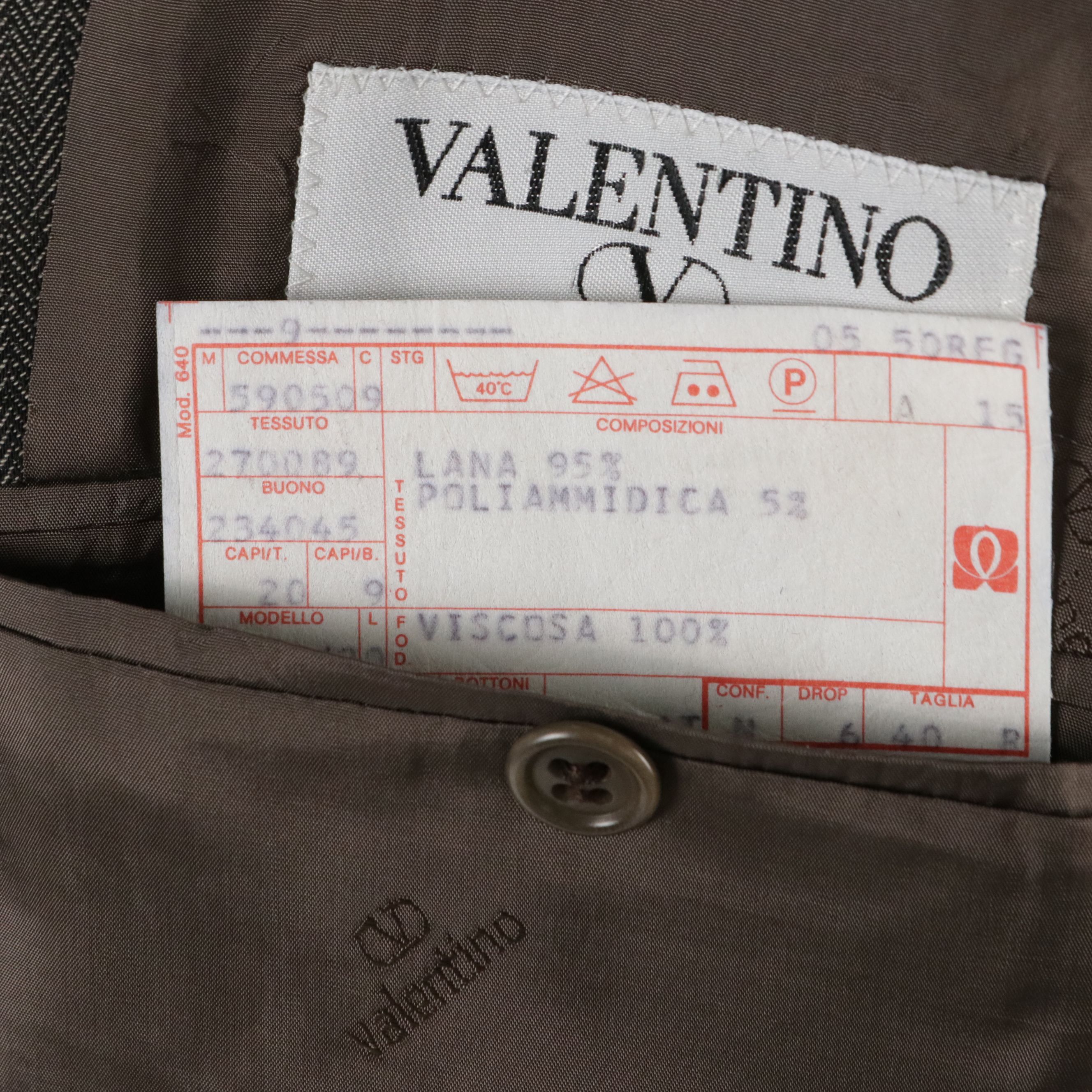 Men's Valentino Grey Wool Three-Piece Suit