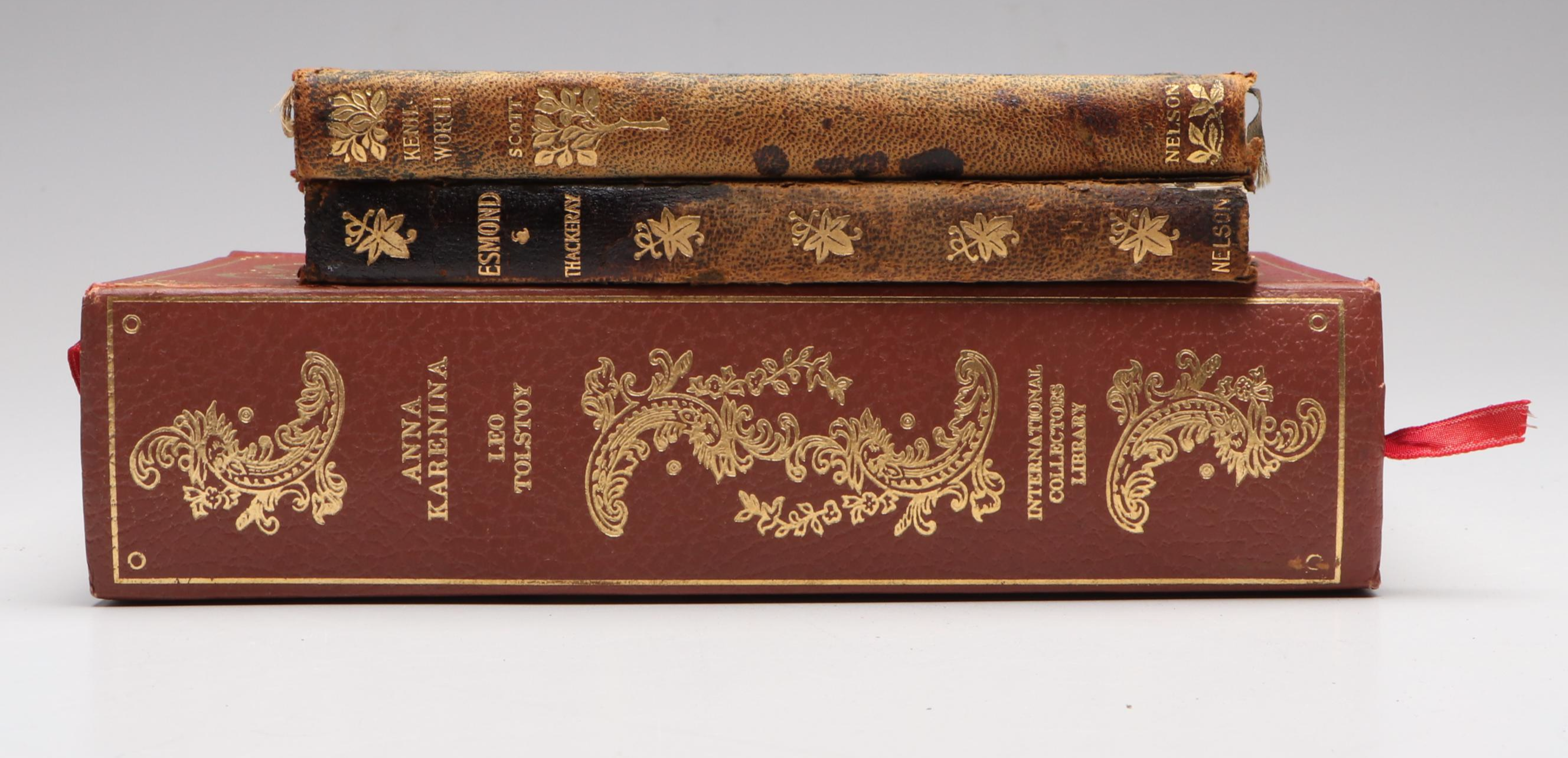 Leather Bound "Kenilworth" by Sir Walter Scott and More Books