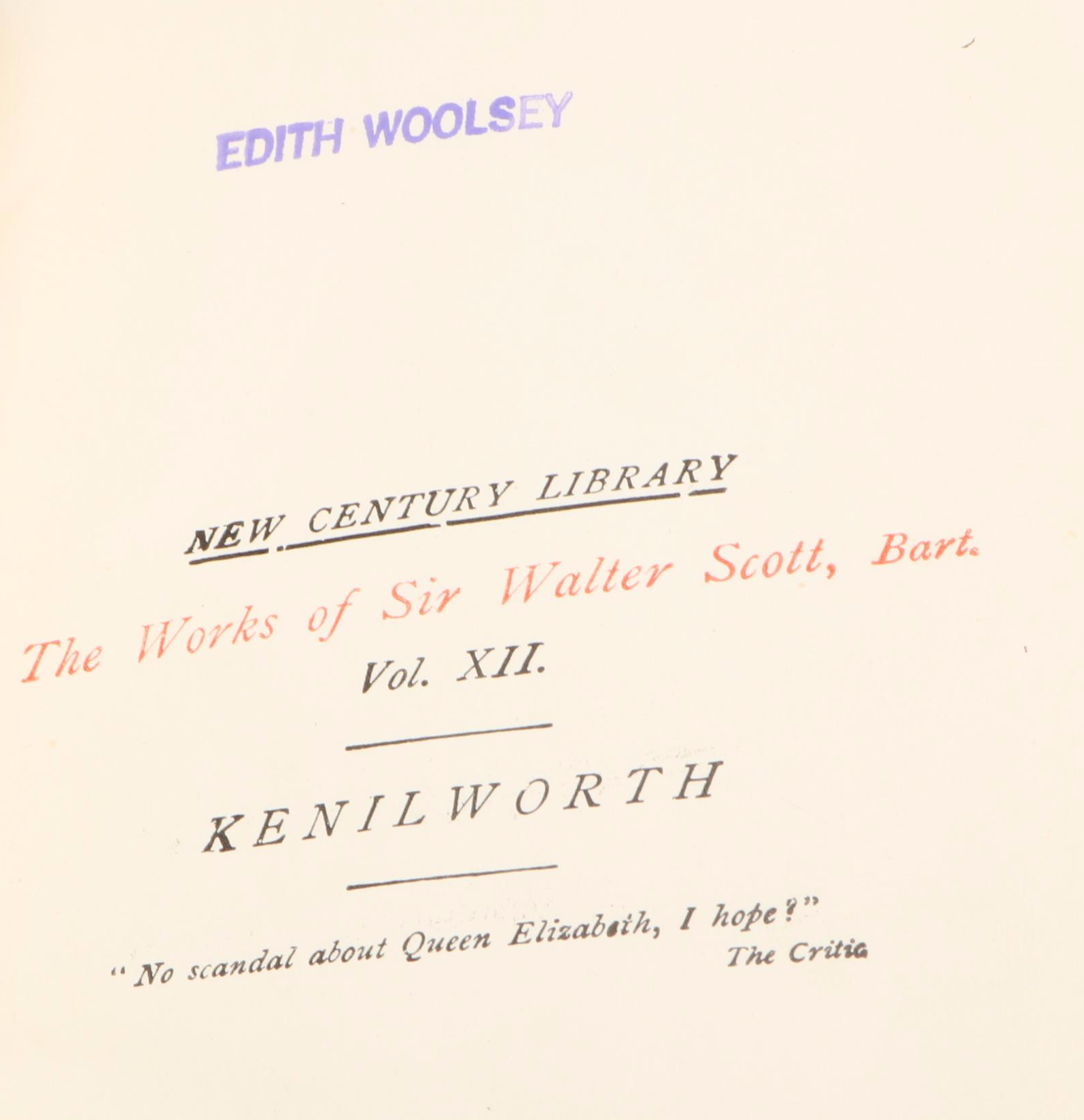 Leather Bound "Kenilworth" by Sir Walter Scott and More Books