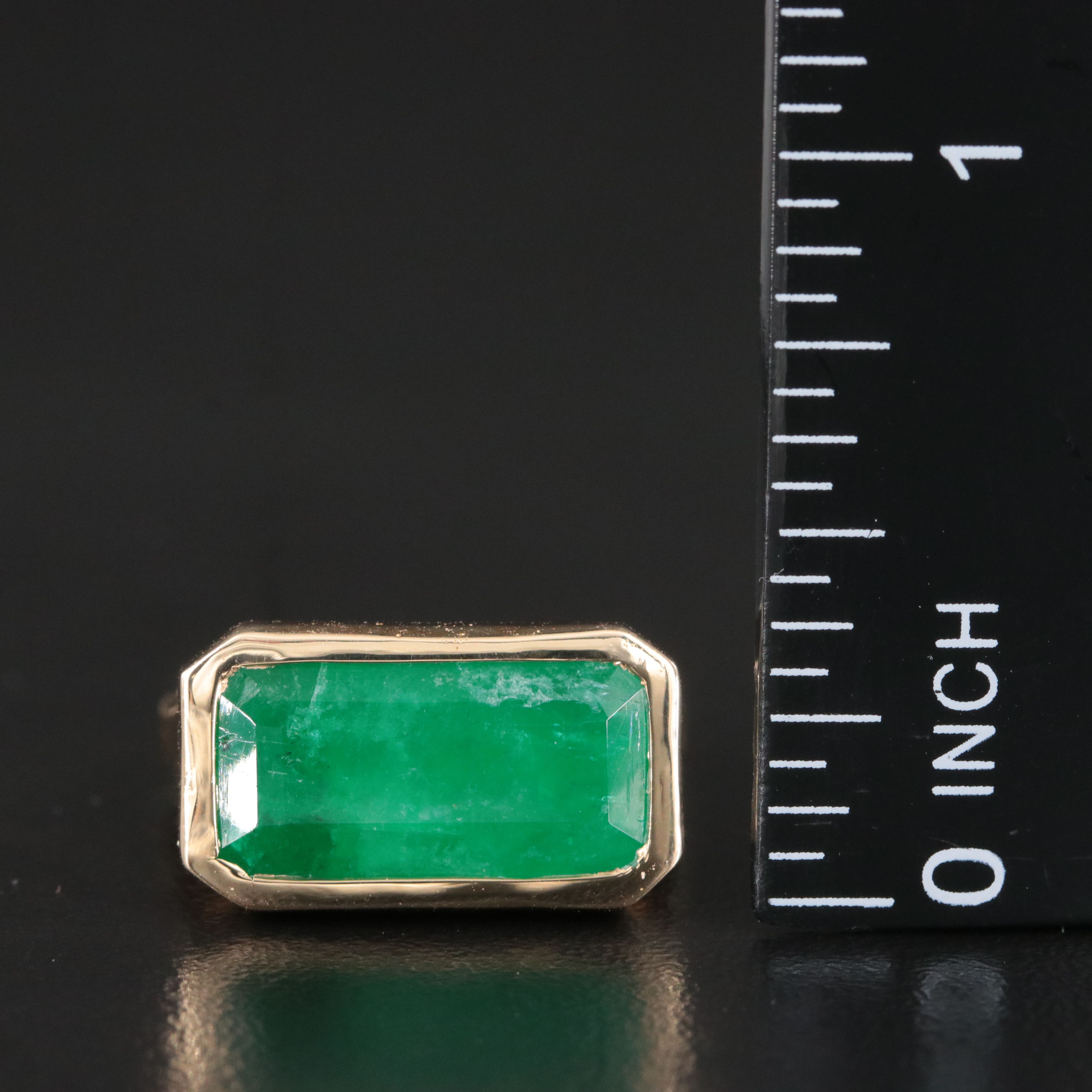 14K 7.03 CTW Emerald East-West Solitaire Ring