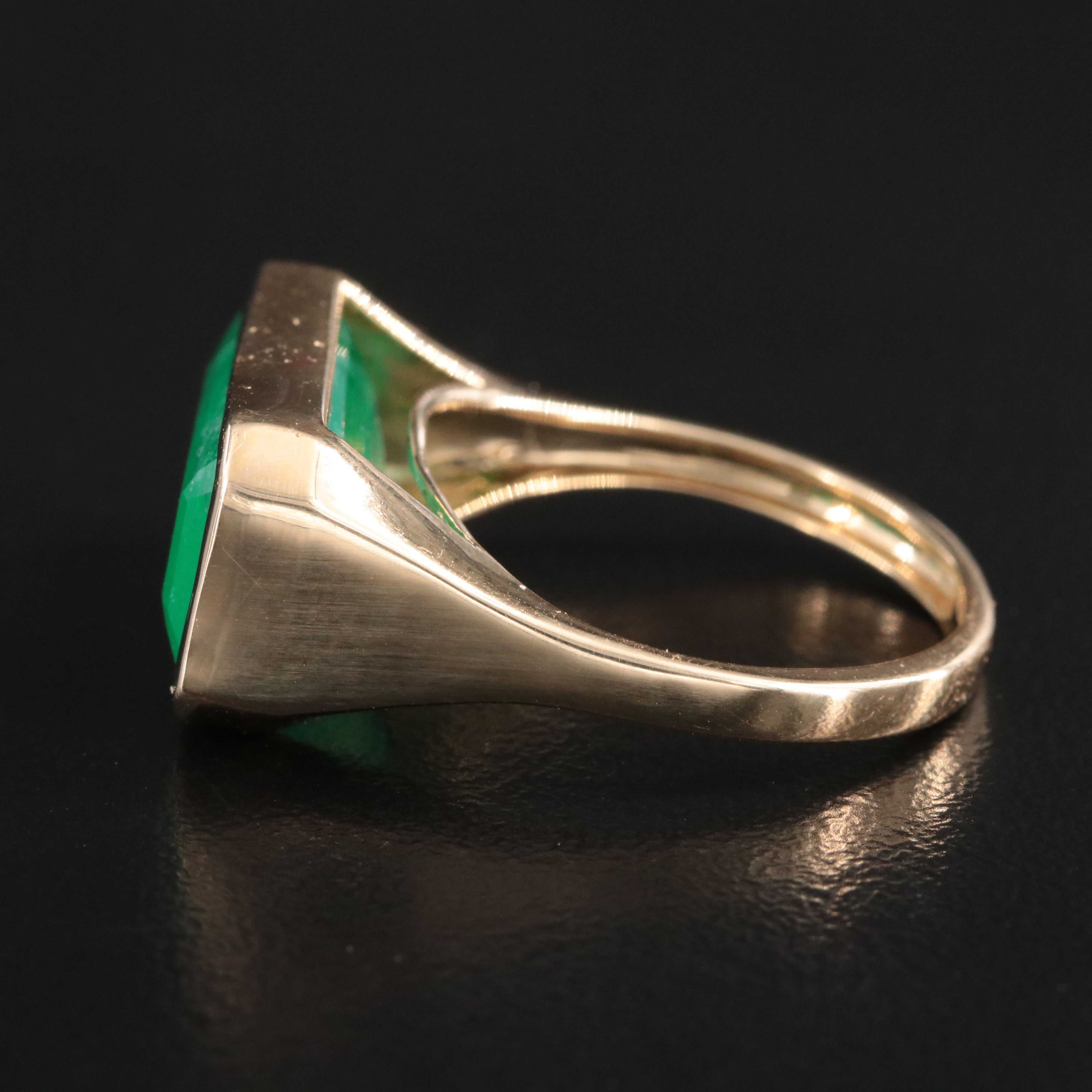 14K 7.03 CTW Emerald East-West Solitaire Ring