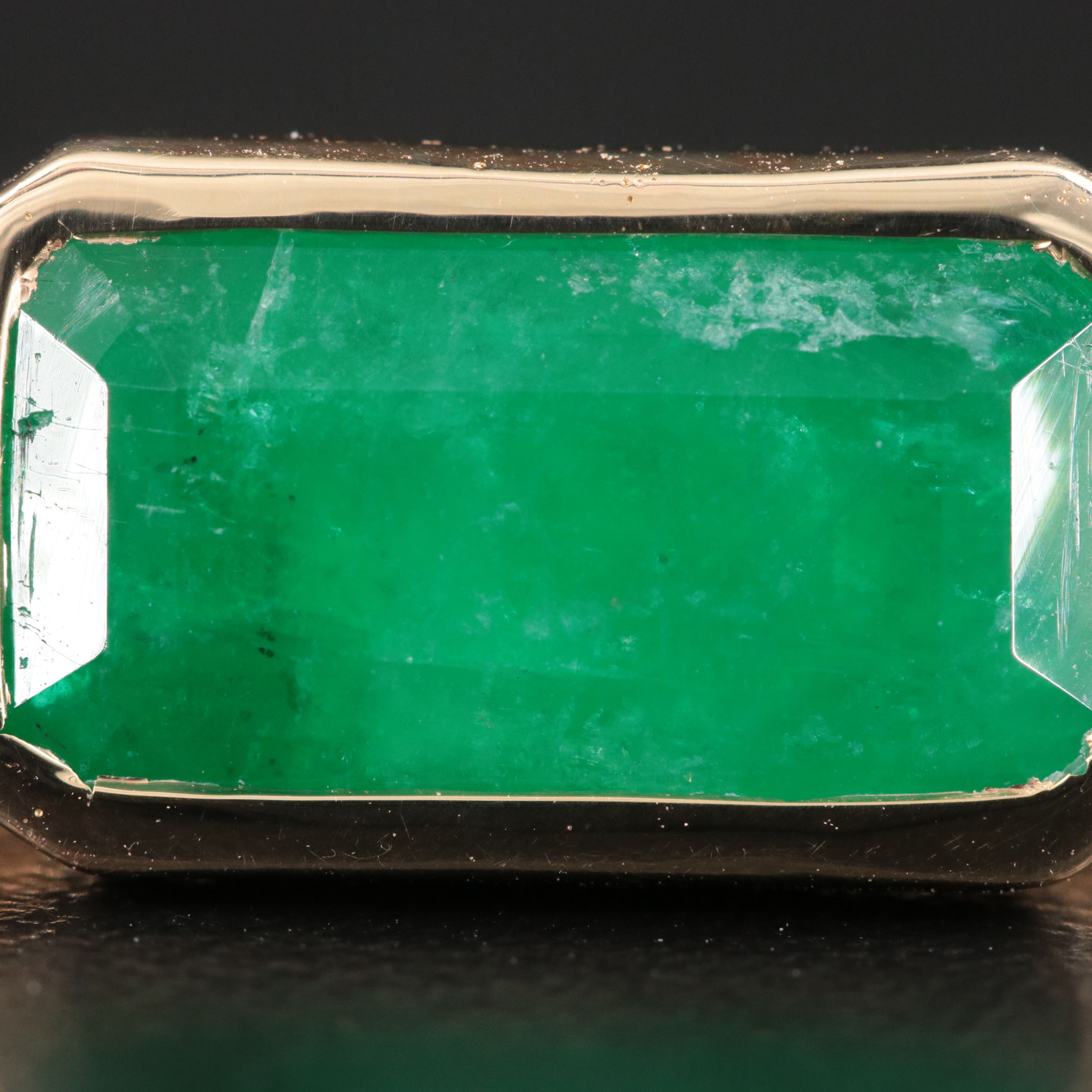 14K 7.03 CTW Emerald East-West Solitaire Ring