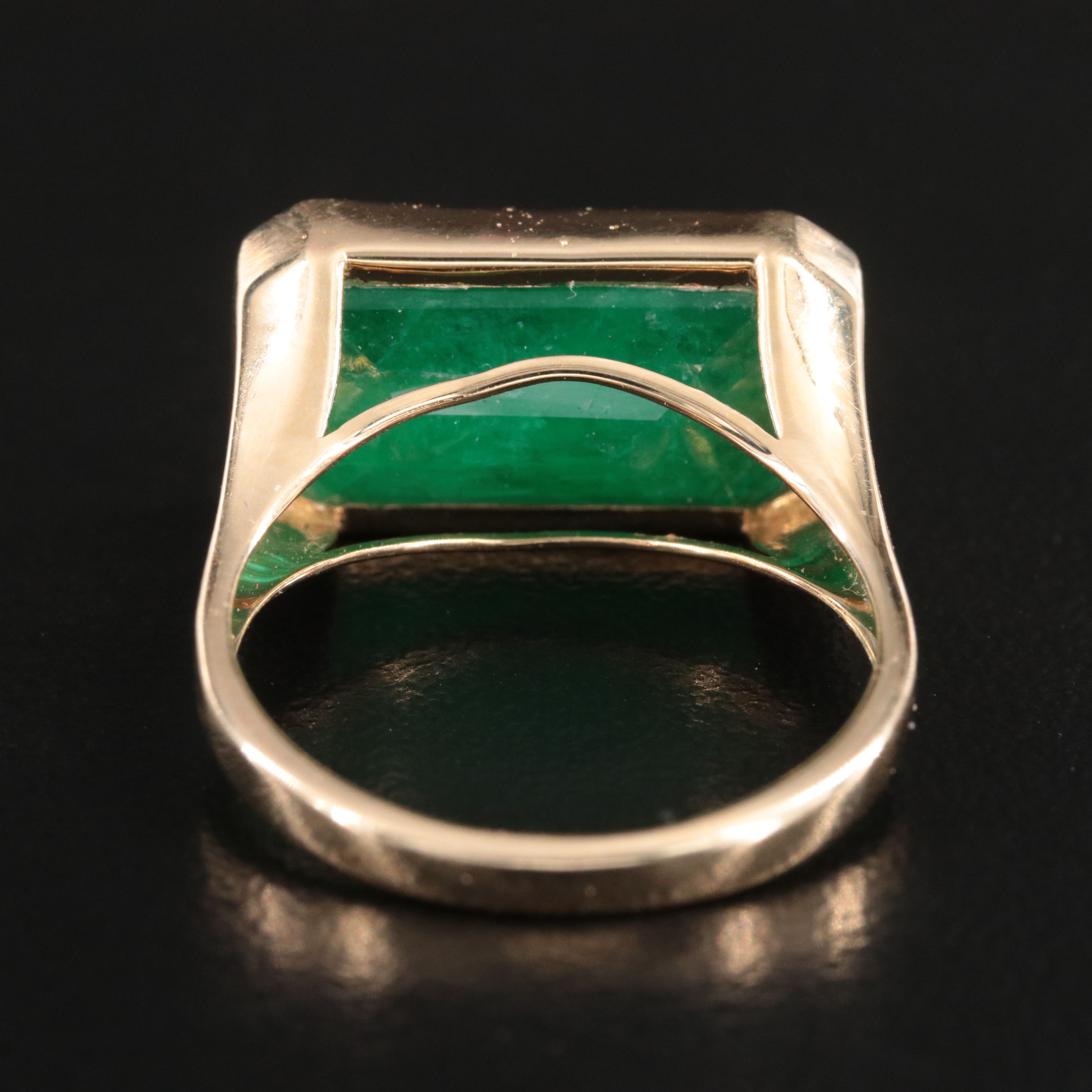 14K 7.03 CTW Emerald East-West Solitaire Ring