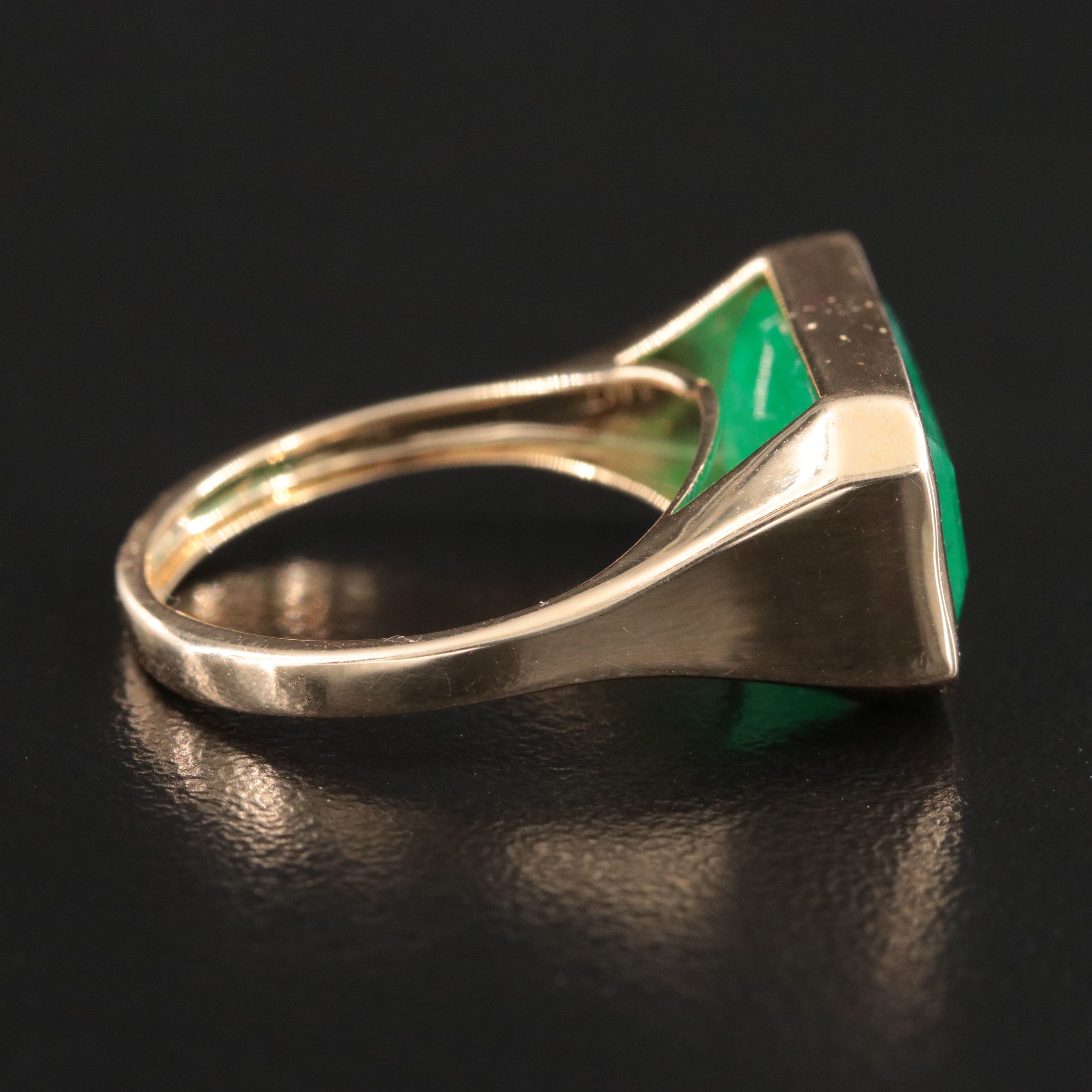 14K 7.03 CTW Emerald East-West Solitaire Ring