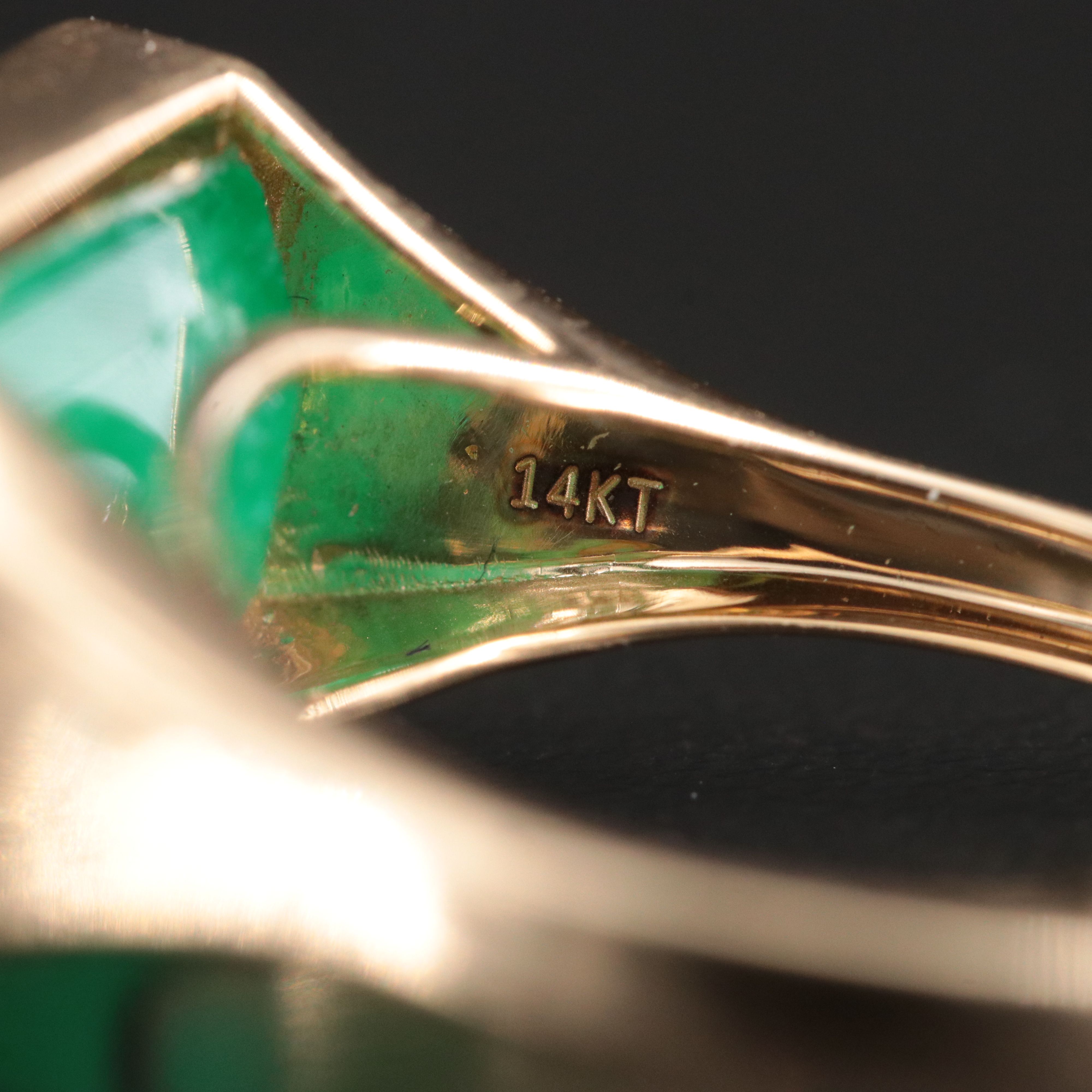 14K 7.03 CTW Emerald East-West Solitaire Ring