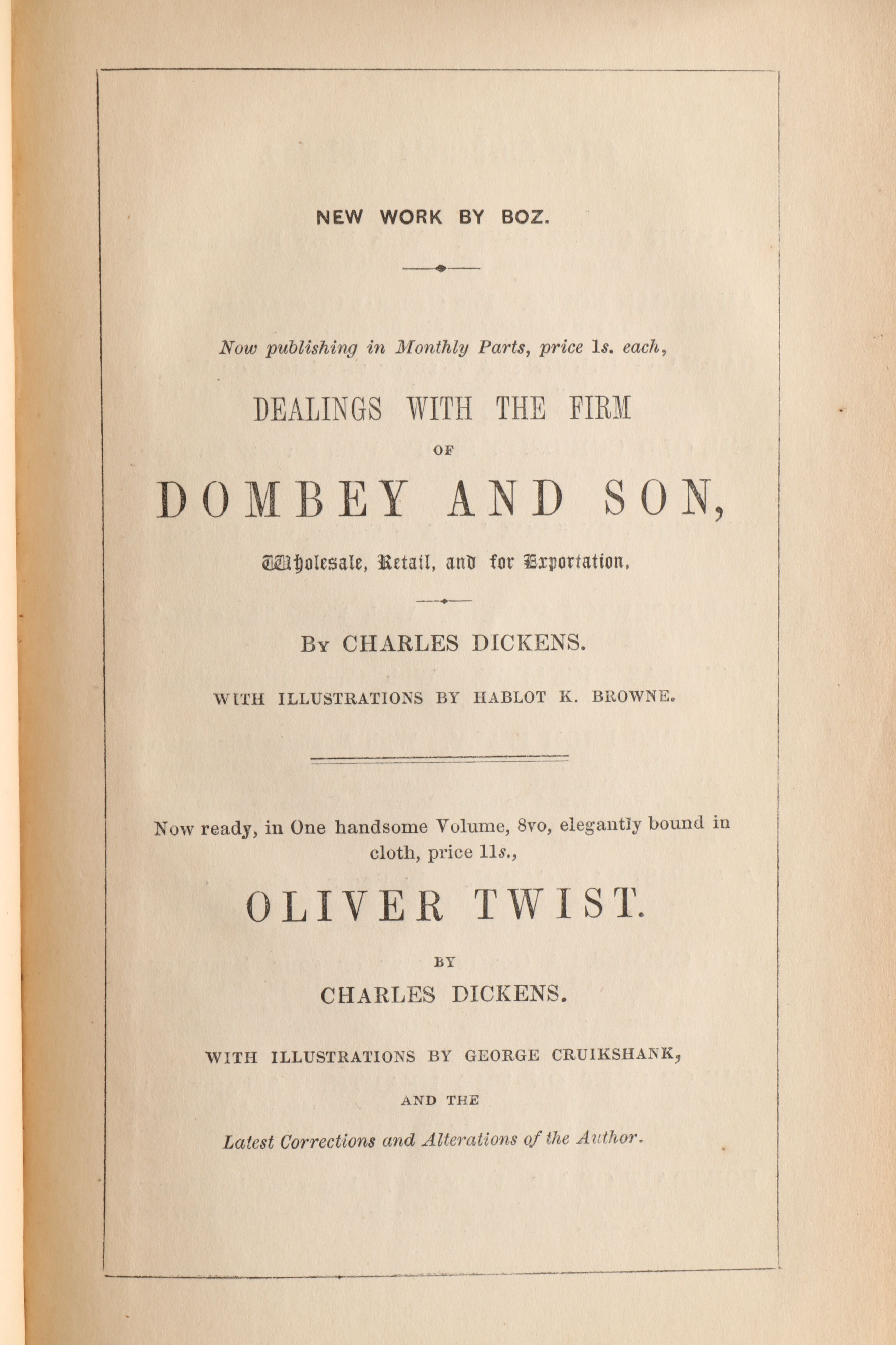 First Edition, Fourth State "The Battle of Life" by Charles Dickens, 1846
