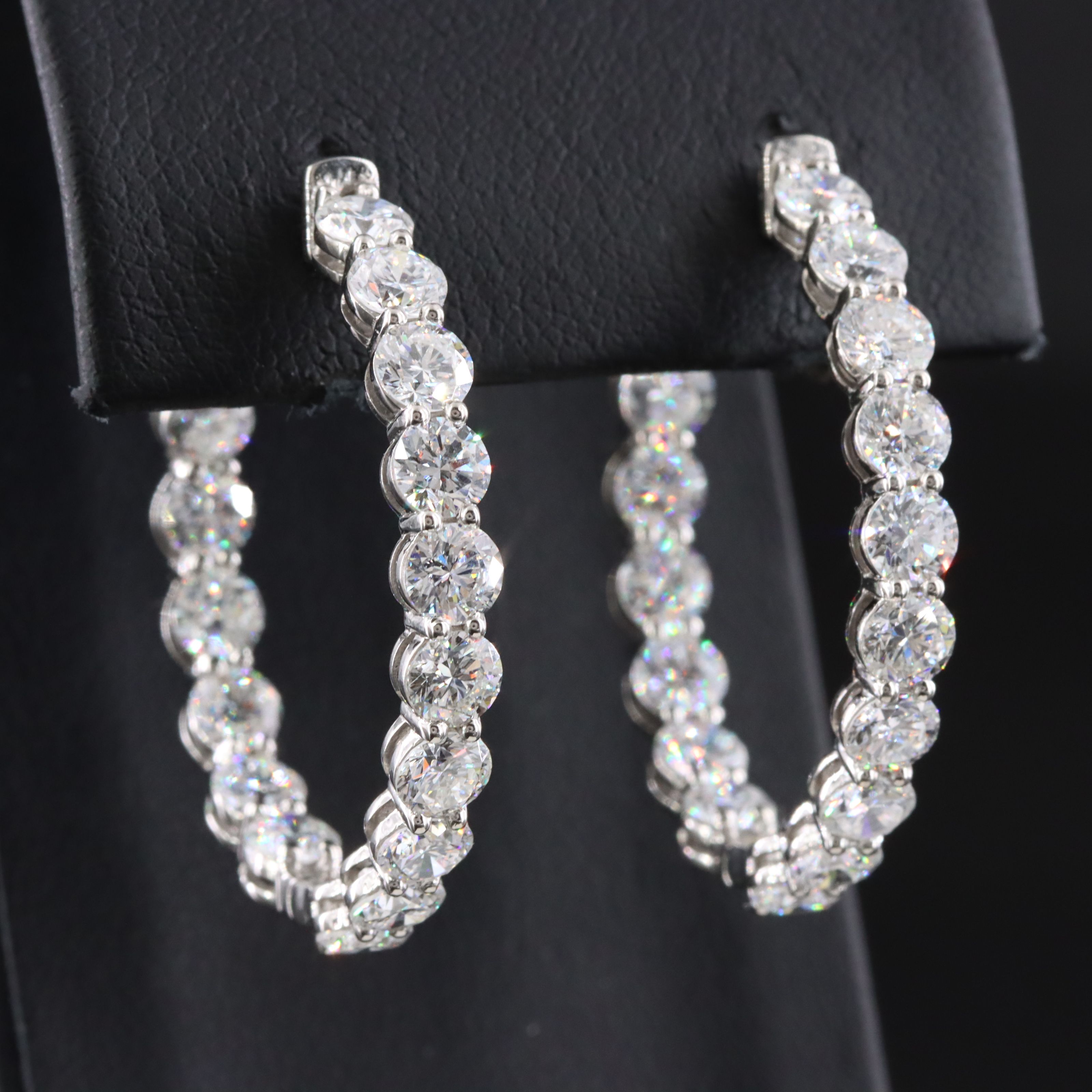 Platinum 9.68 CTW Lab Grown Diamond Inside-Out Hoop Earrings
