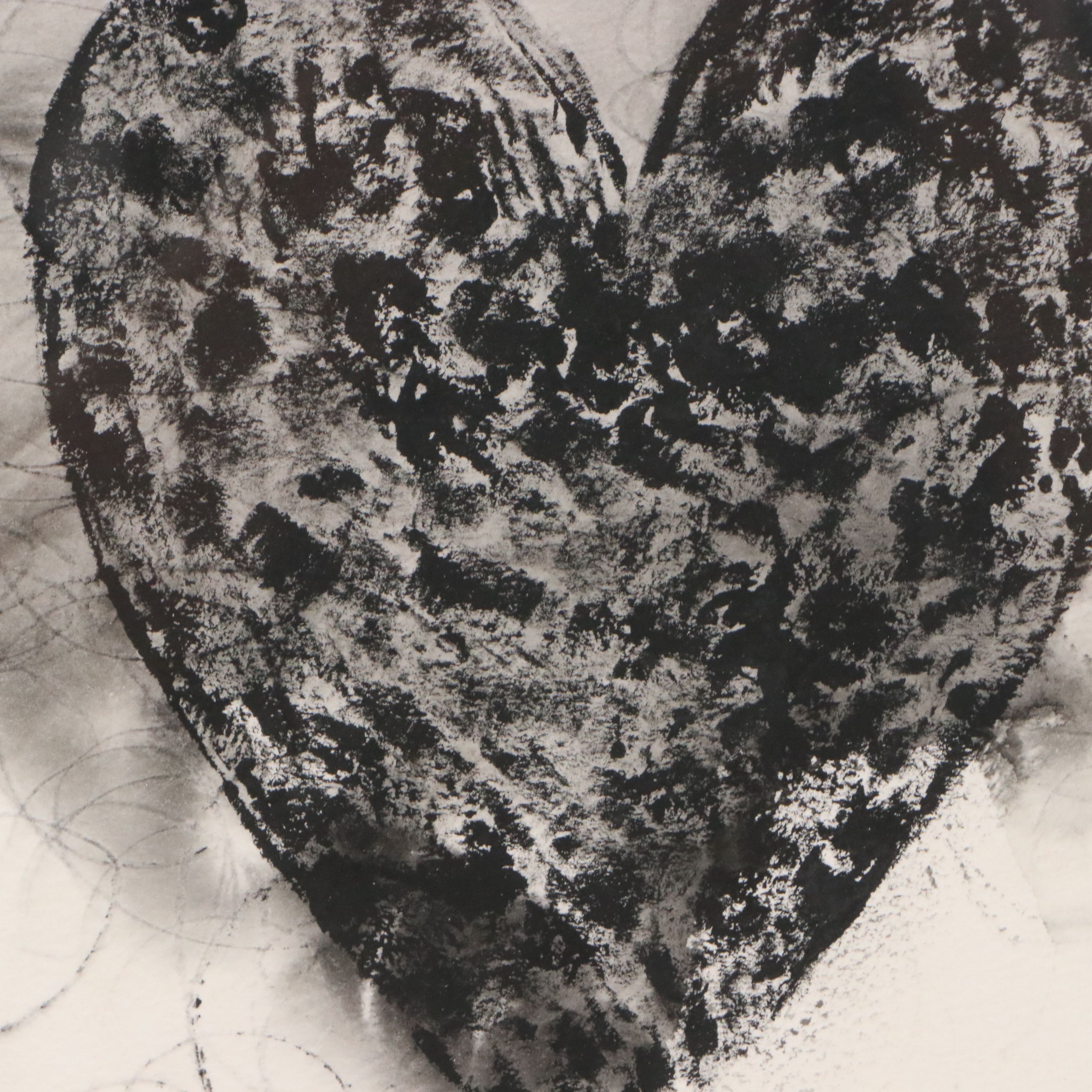 Ink and Watercolor Painting of Hearts, 1993
