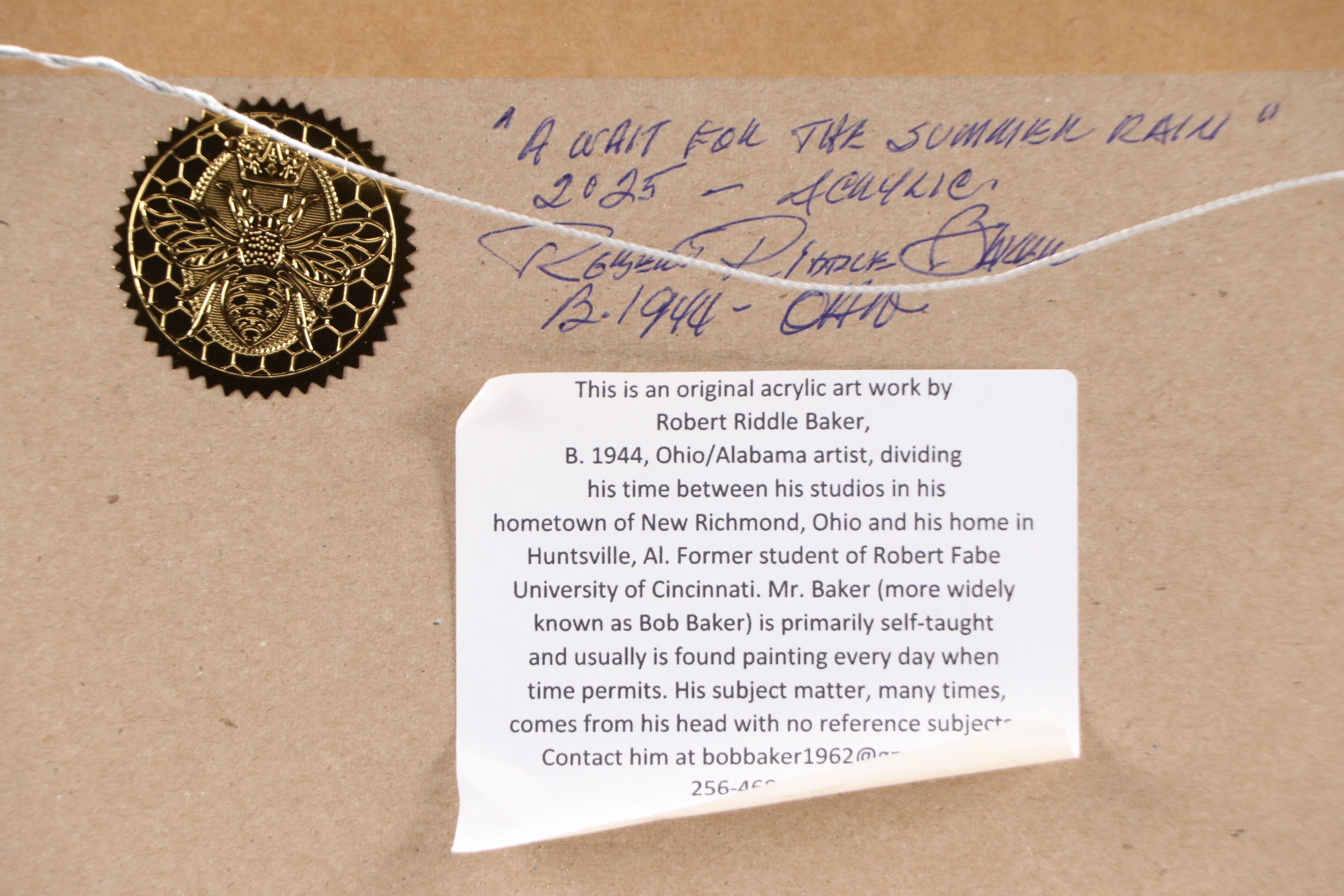 Robert Riddle Baker Acrylic Landscape Painting "A Wait for the Summer Rain"