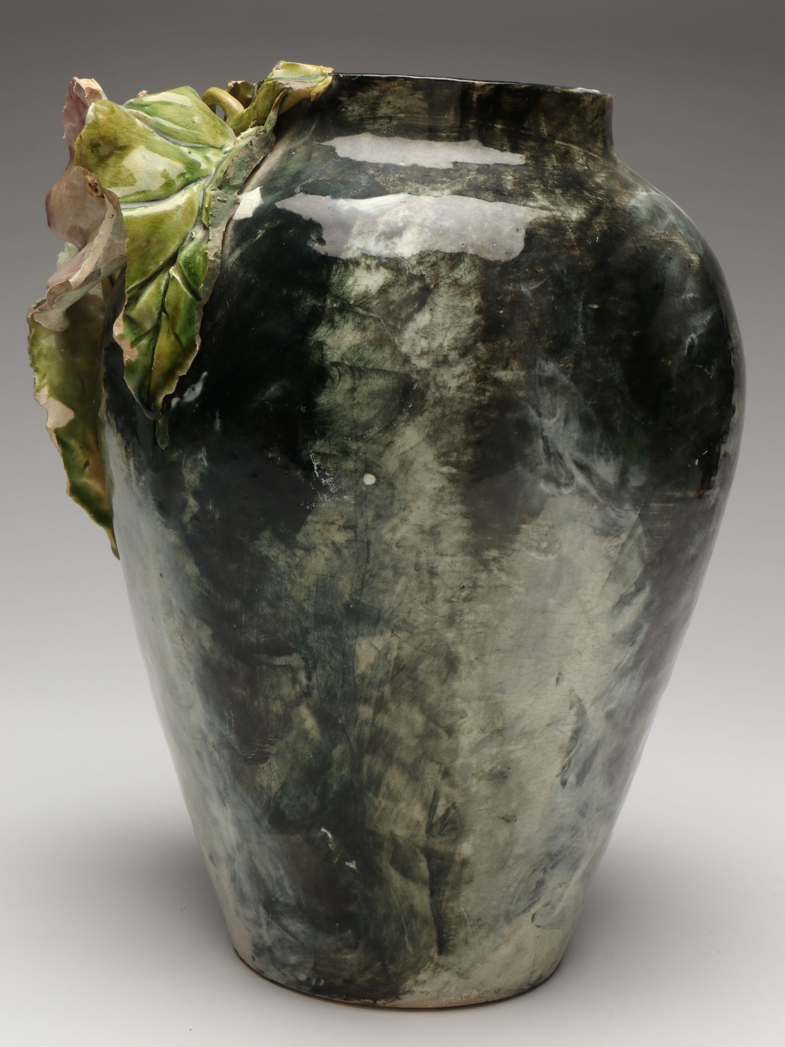 T.J. Wheatley Majolica Floral Vase, Late 19th Century