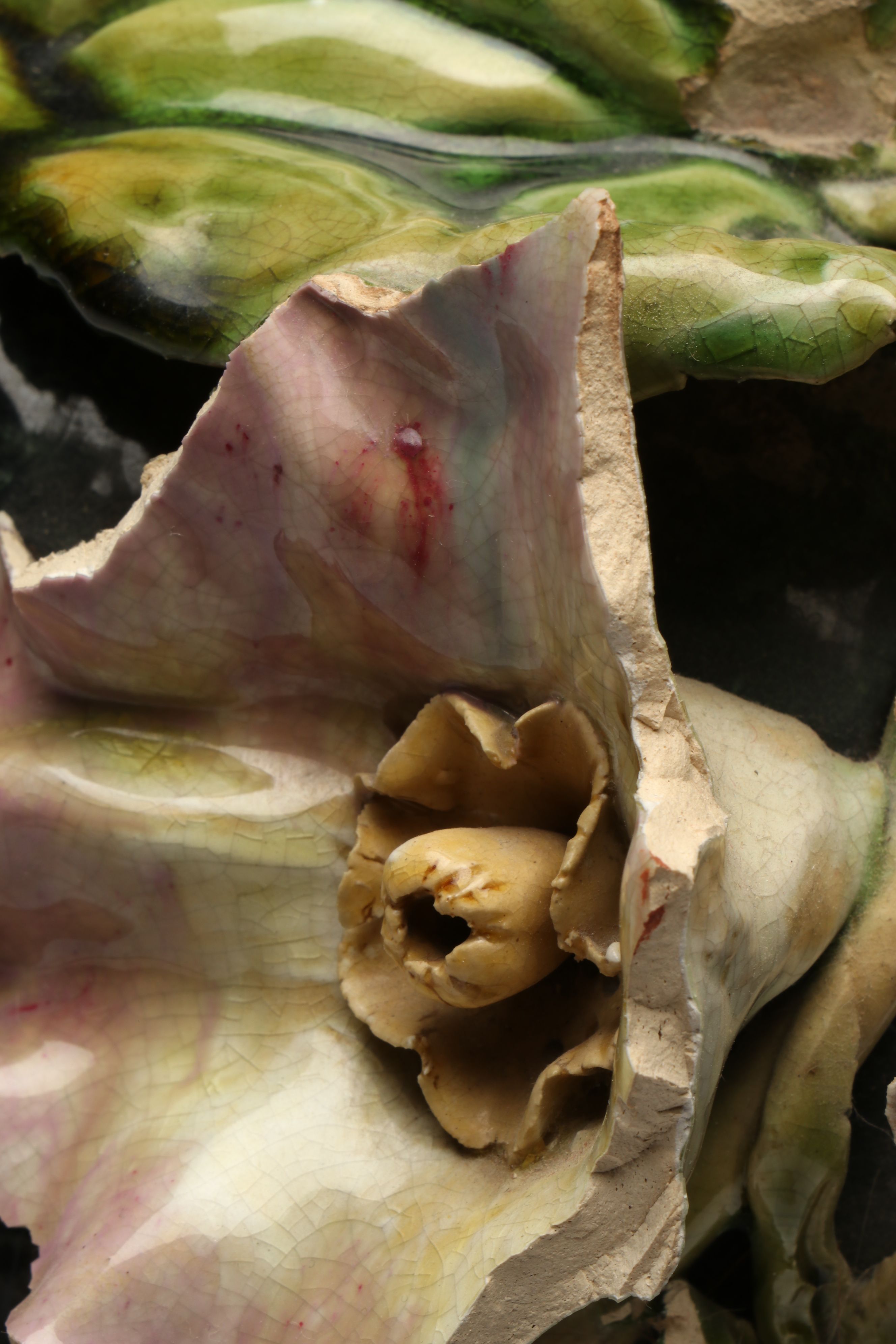 T.J. Wheatley Majolica Floral Vase, Late 19th Century