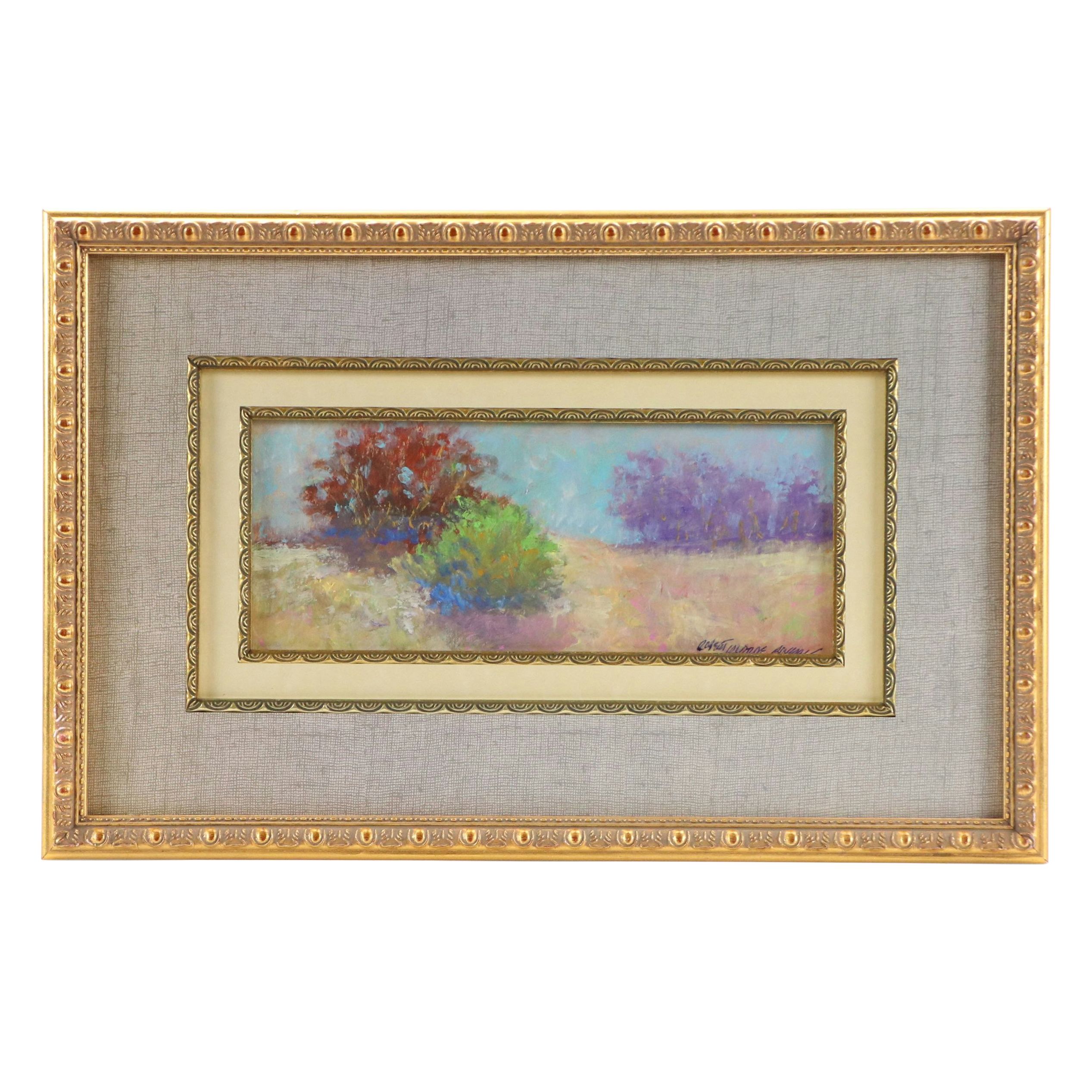 Robert Riddle Baker Acrylic Landscape Painting "A Wait for the Summer Rain"