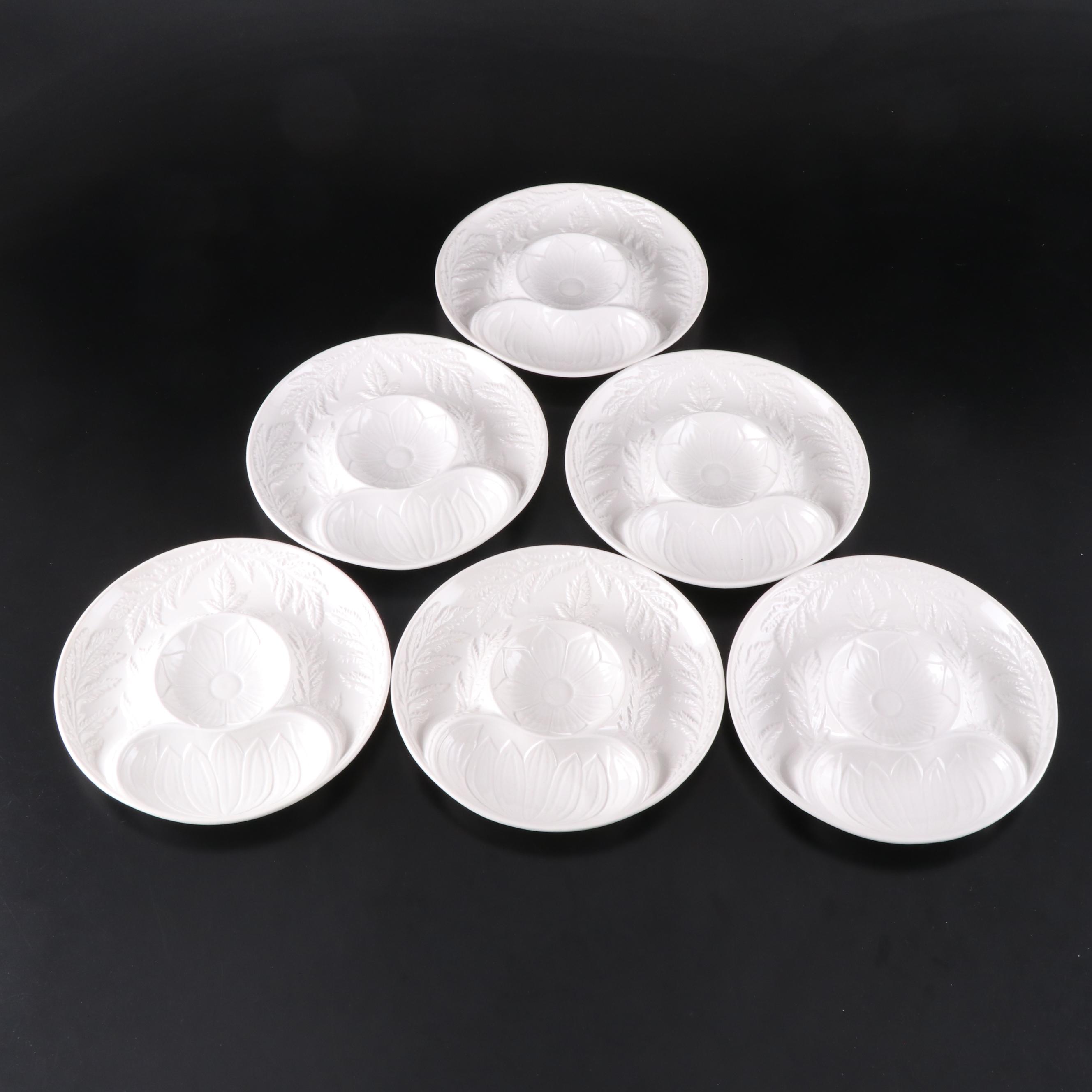 Secla Botanical Relief Ceramic Divided Serving Plates
