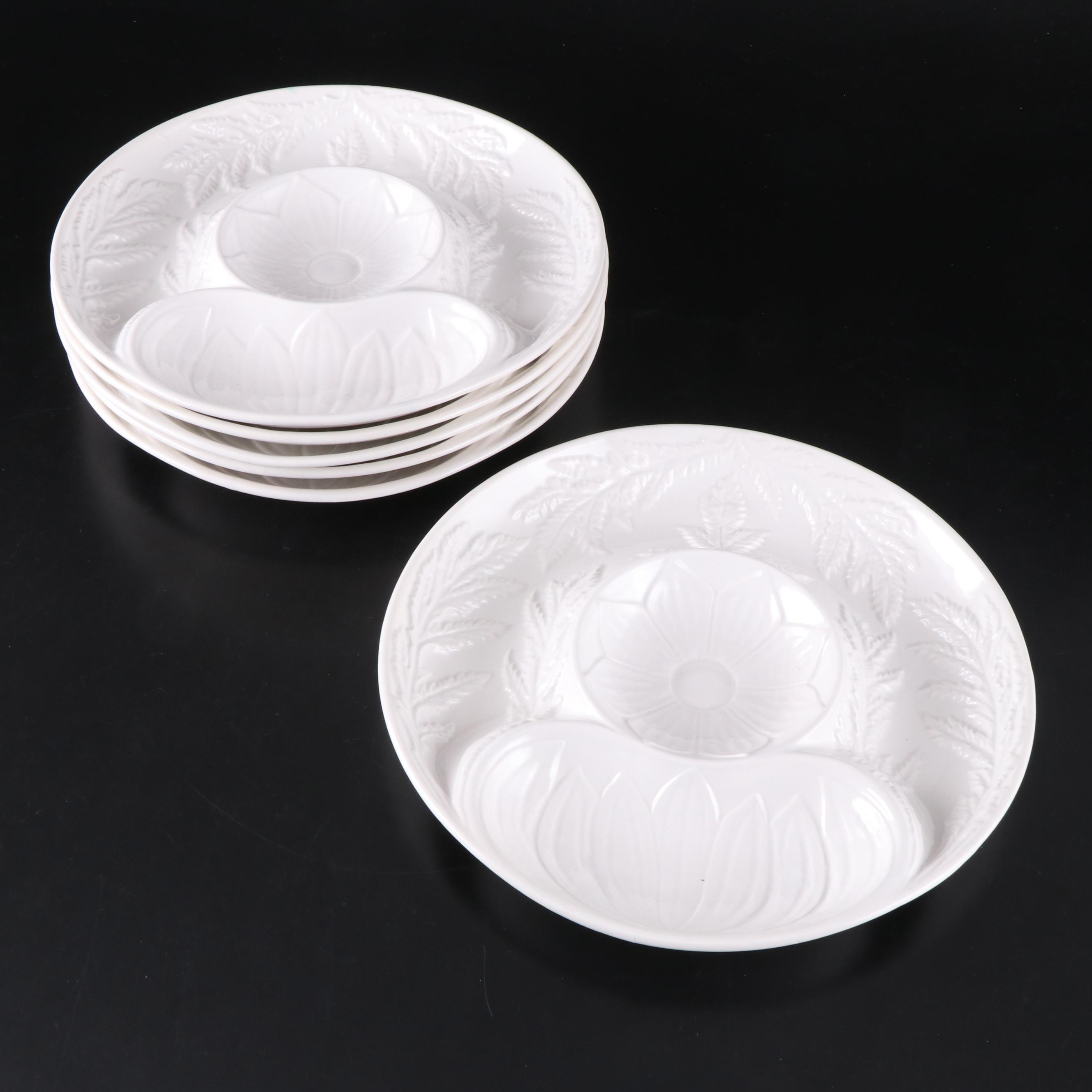 Secla Botanical Relief Ceramic Divided Serving Plates