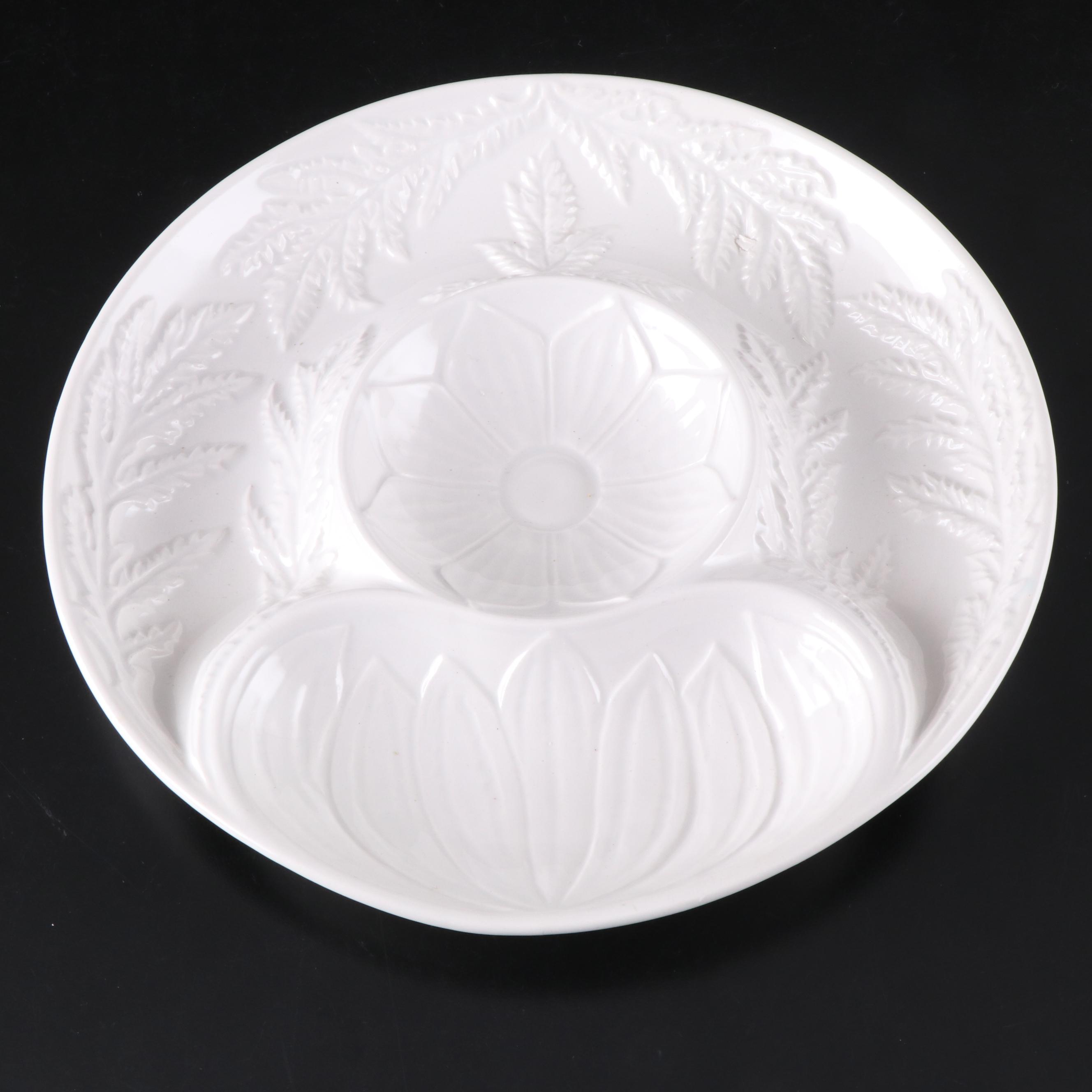Secla Botanical Relief Ceramic Divided Serving Plates