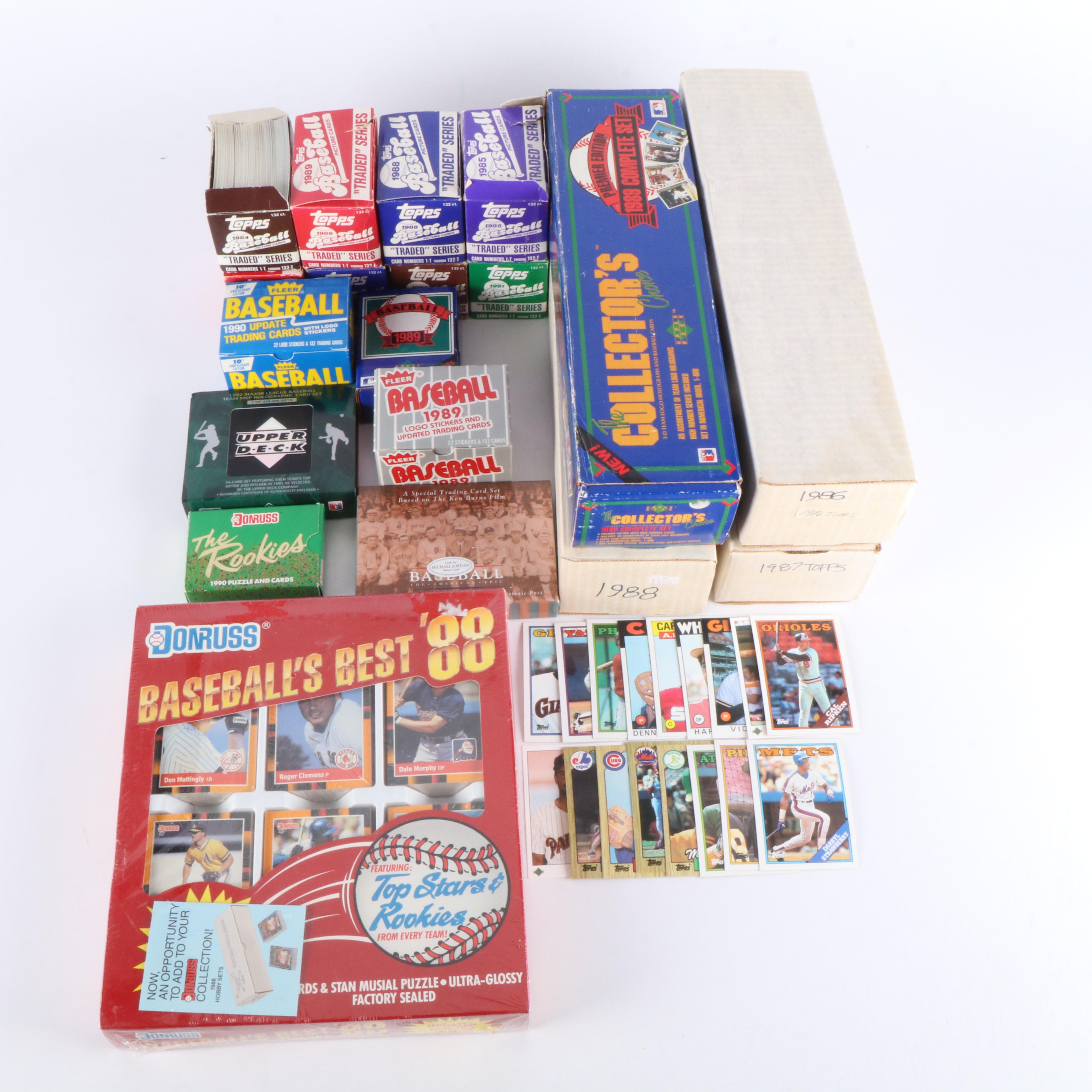 Topps with Other Baseball Cards Featuring Rickey Henderson, Cal Ripken, and More