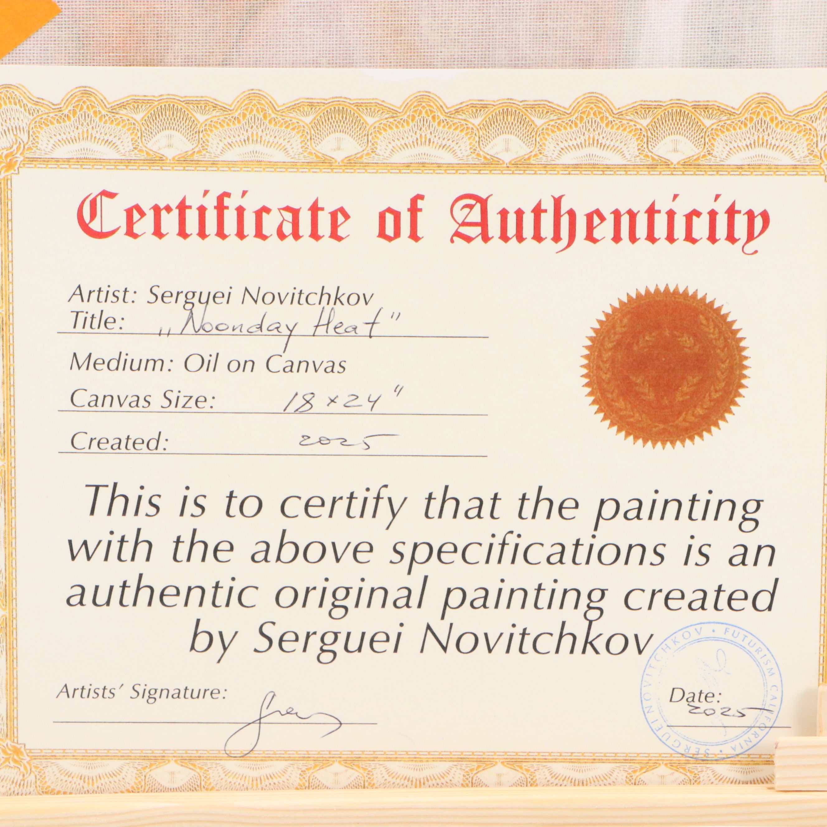 Serguei Novitchkov Oil Painting "Noonday Heat," 2025
