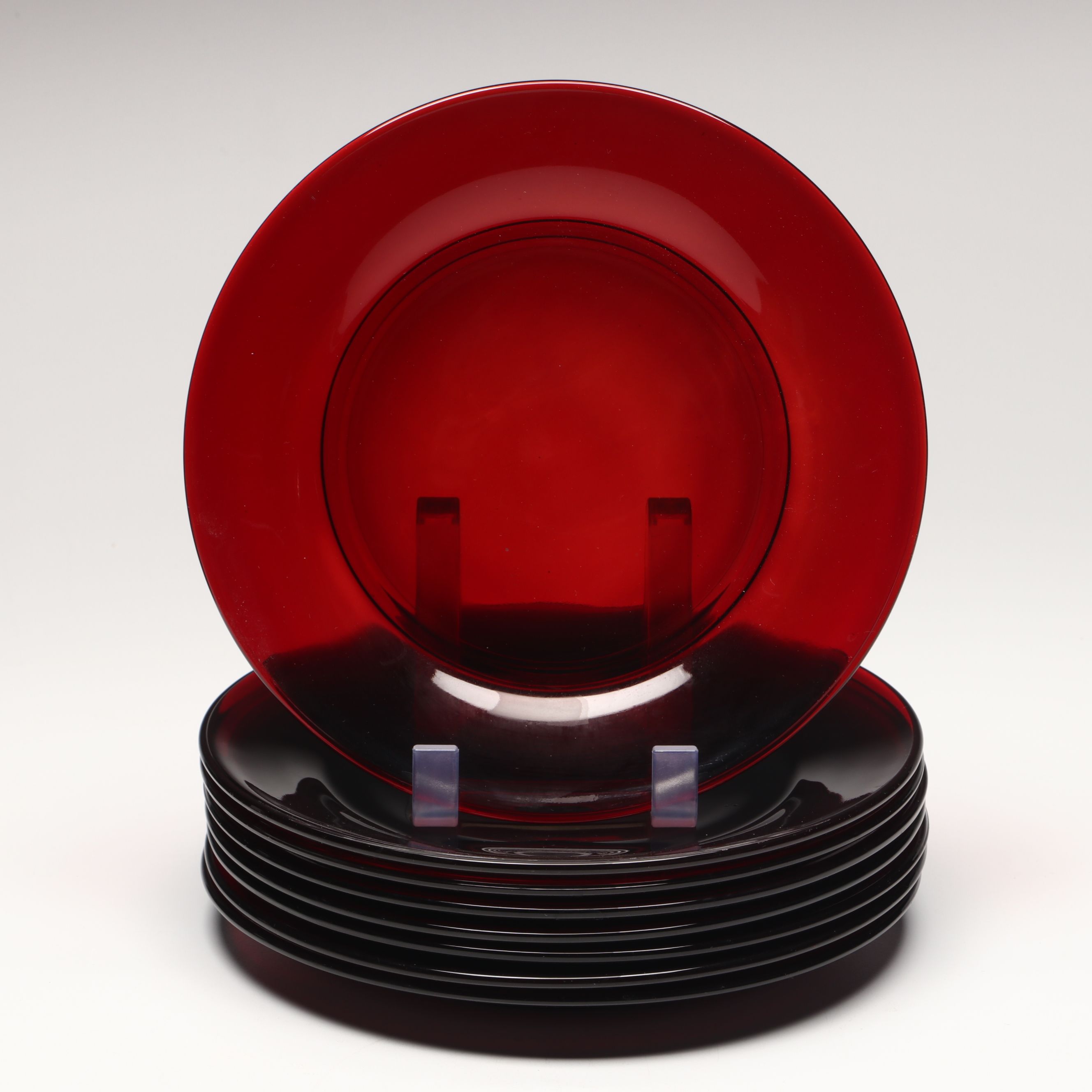 Mid Century Modern Red Glass Dinnerware