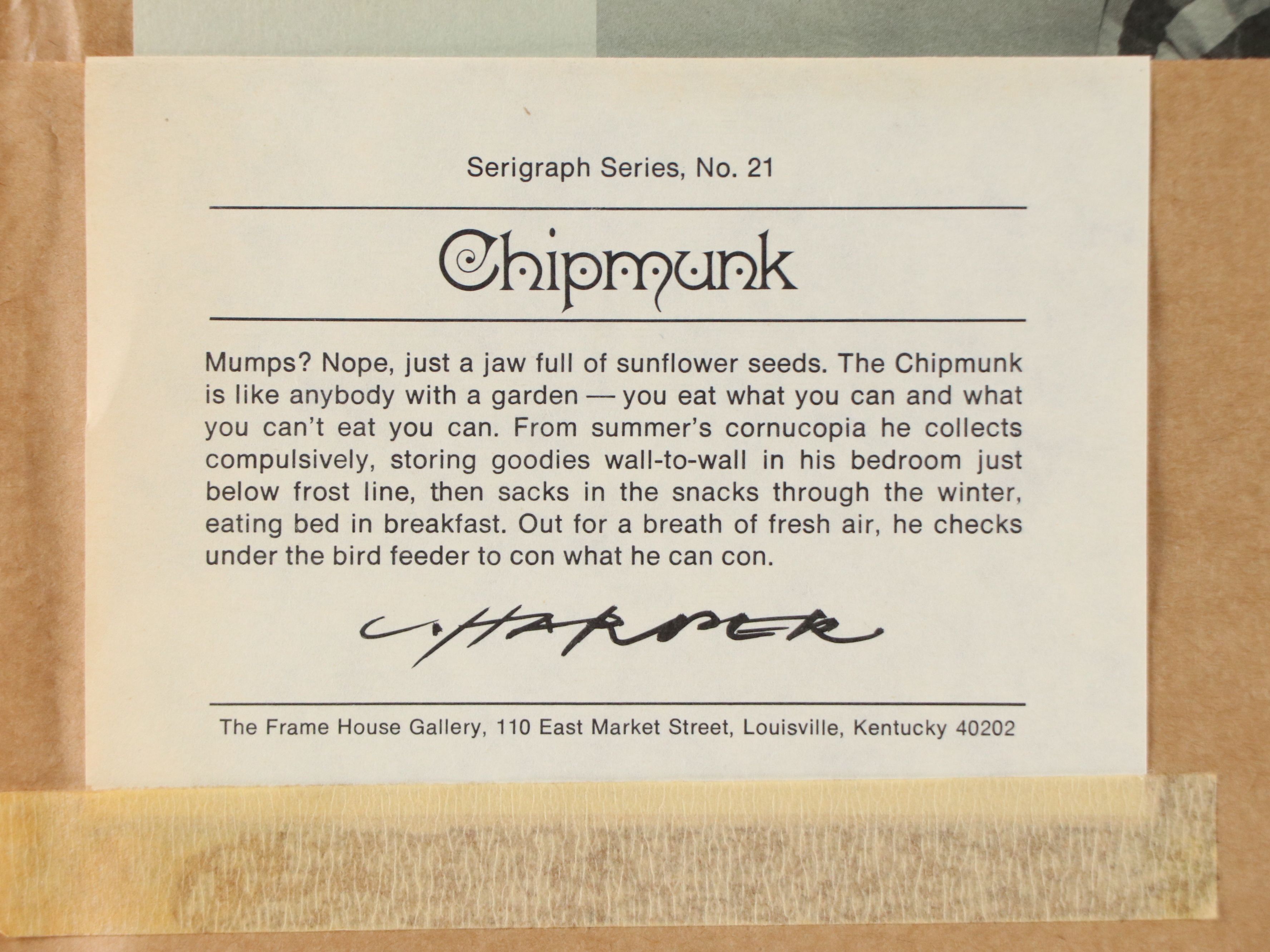 Charley Harper Serigraph "Chipmunk (Cheeky Chippy)," 1972