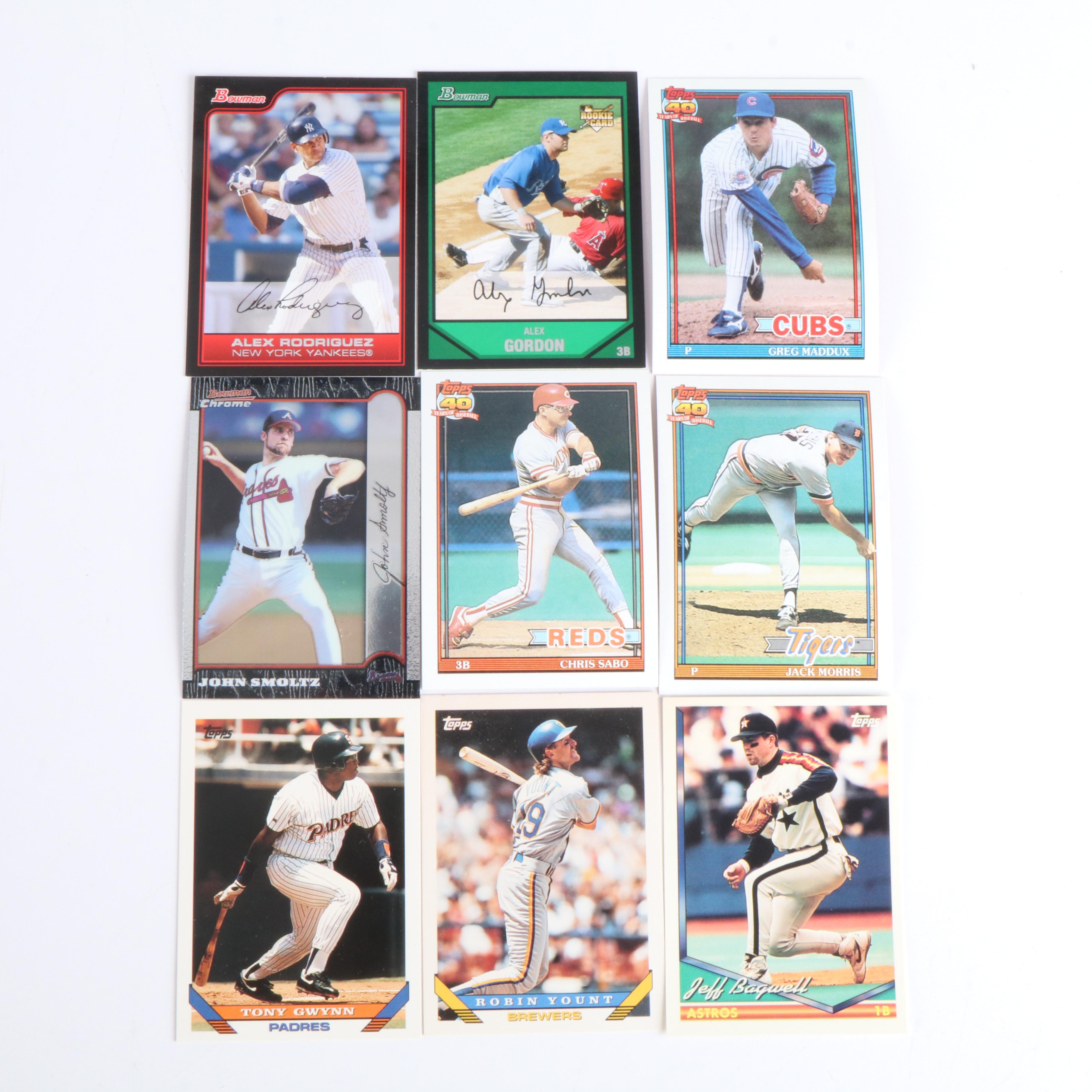 Topps with Other Baseball Cards Featuring Derek Jeter Rookie & More, 1970s-2000s