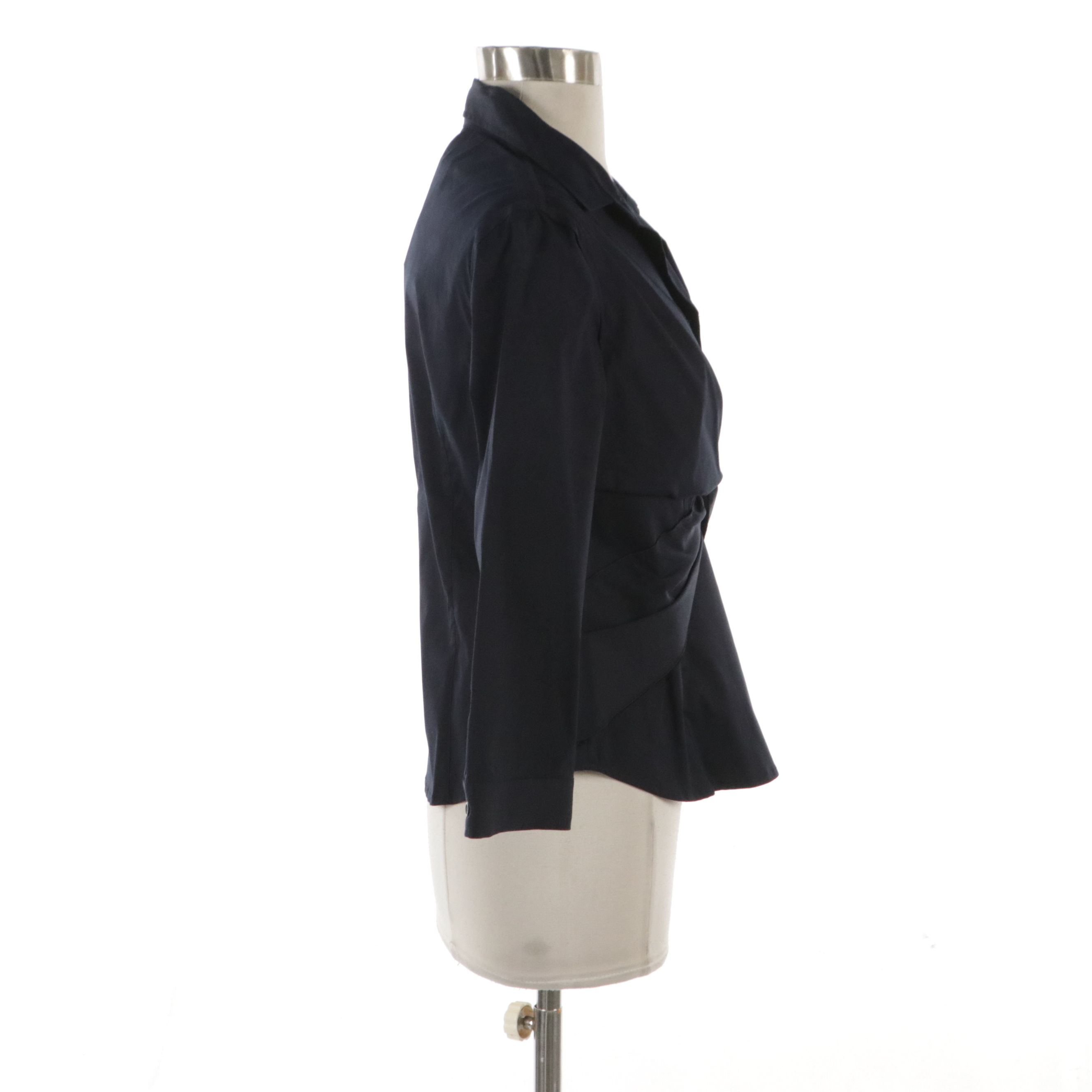 Prada Navy Blue Cotton-Blend Shirt