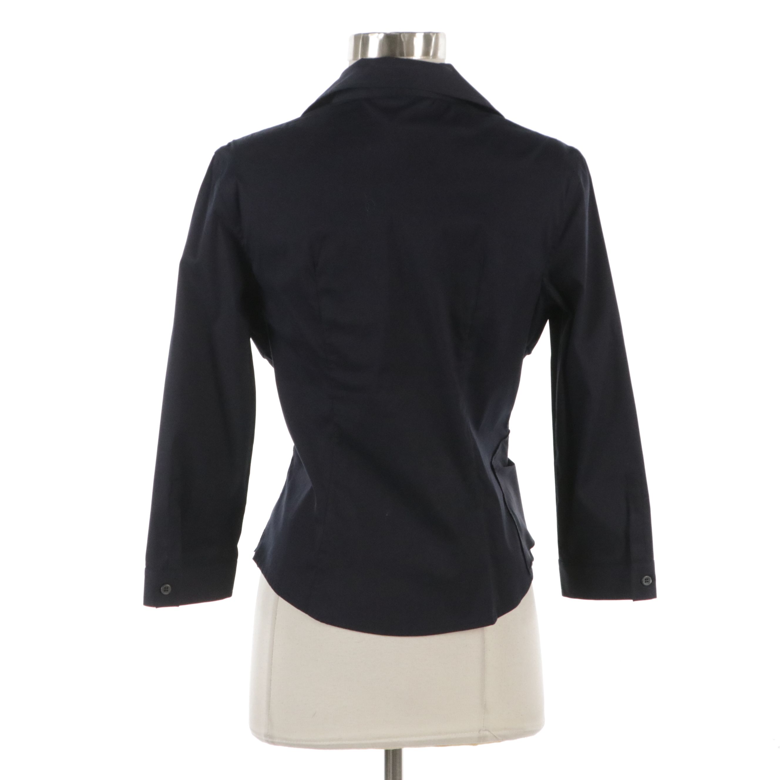 Prada Navy Blue Cotton-Blend Shirt