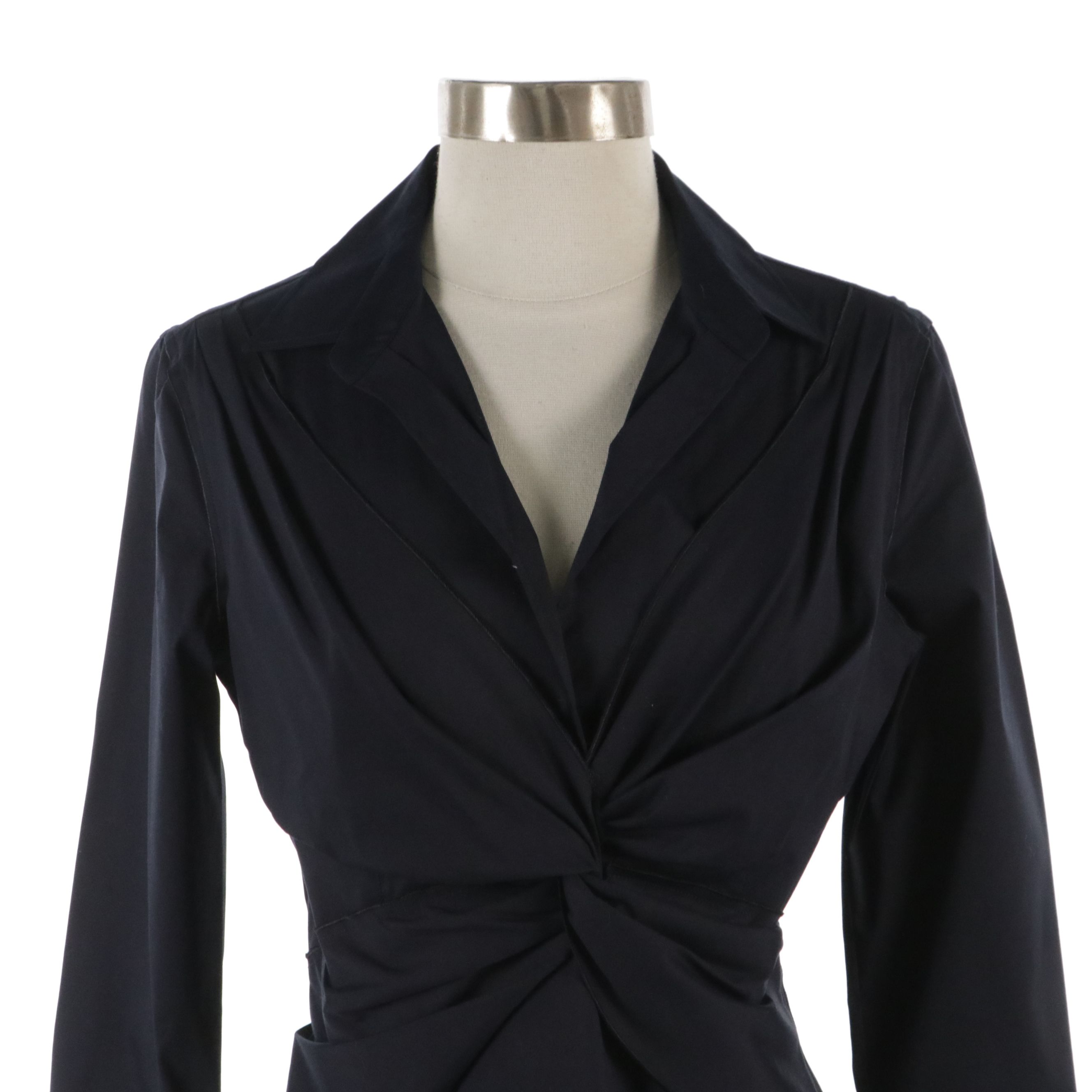 Prada Navy Blue Cotton-Blend Shirt