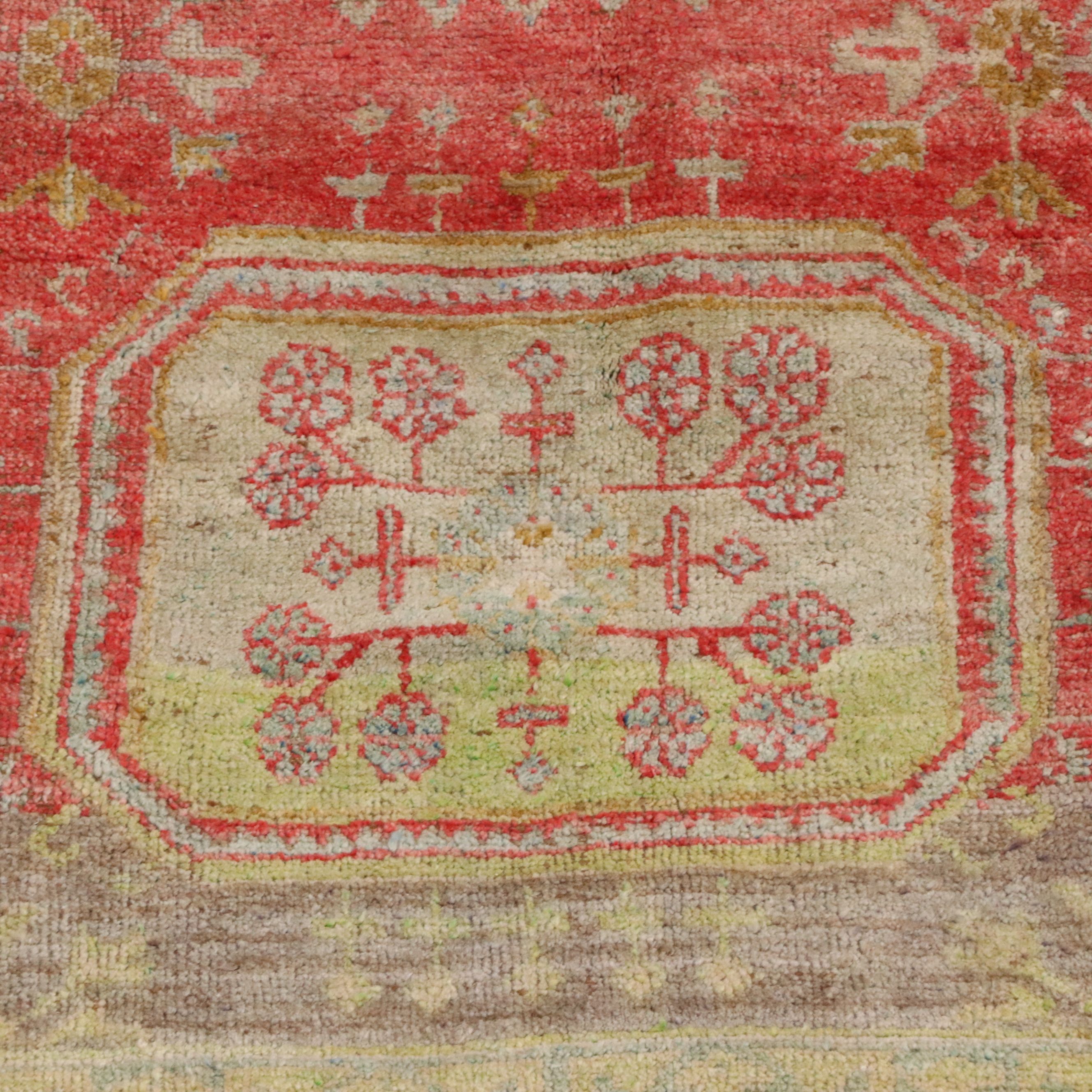 4'4 x 8'11 Hand-Knotted Turkish Oushak Area Rug