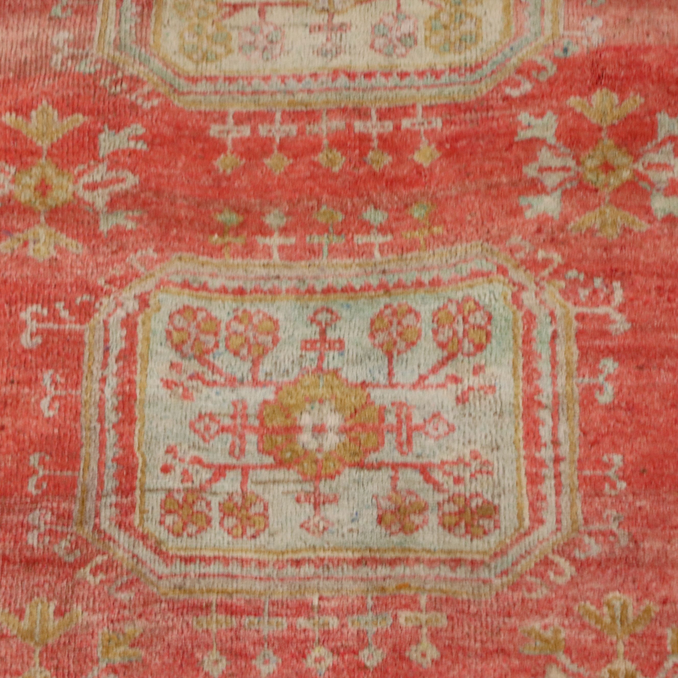 4'4 x 8'11 Hand-Knotted Turkish Oushak Area Rug