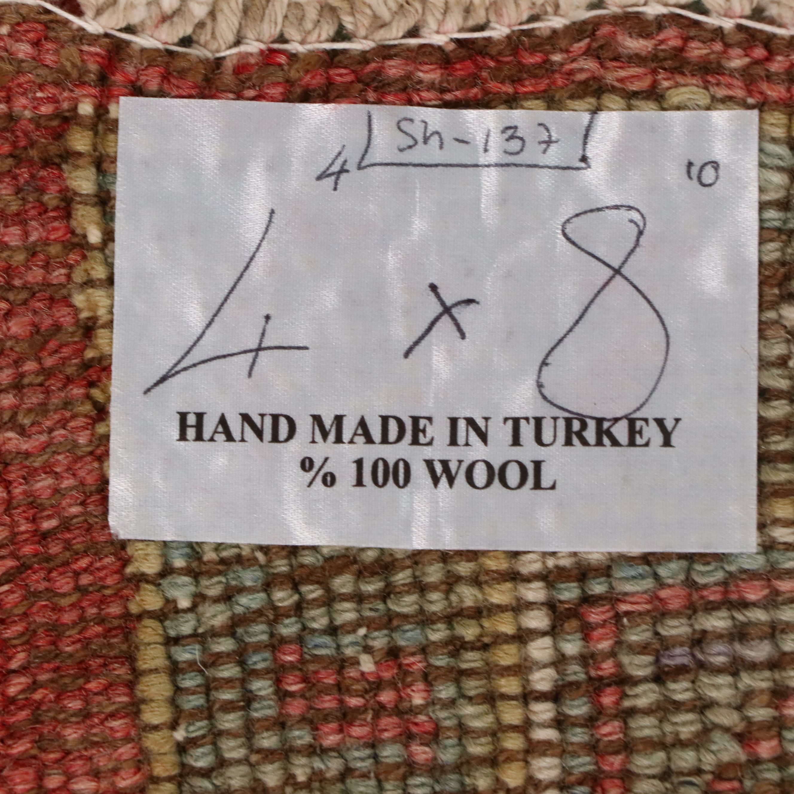 4'4 x 8'11 Hand-Knotted Turkish Oushak Area Rug