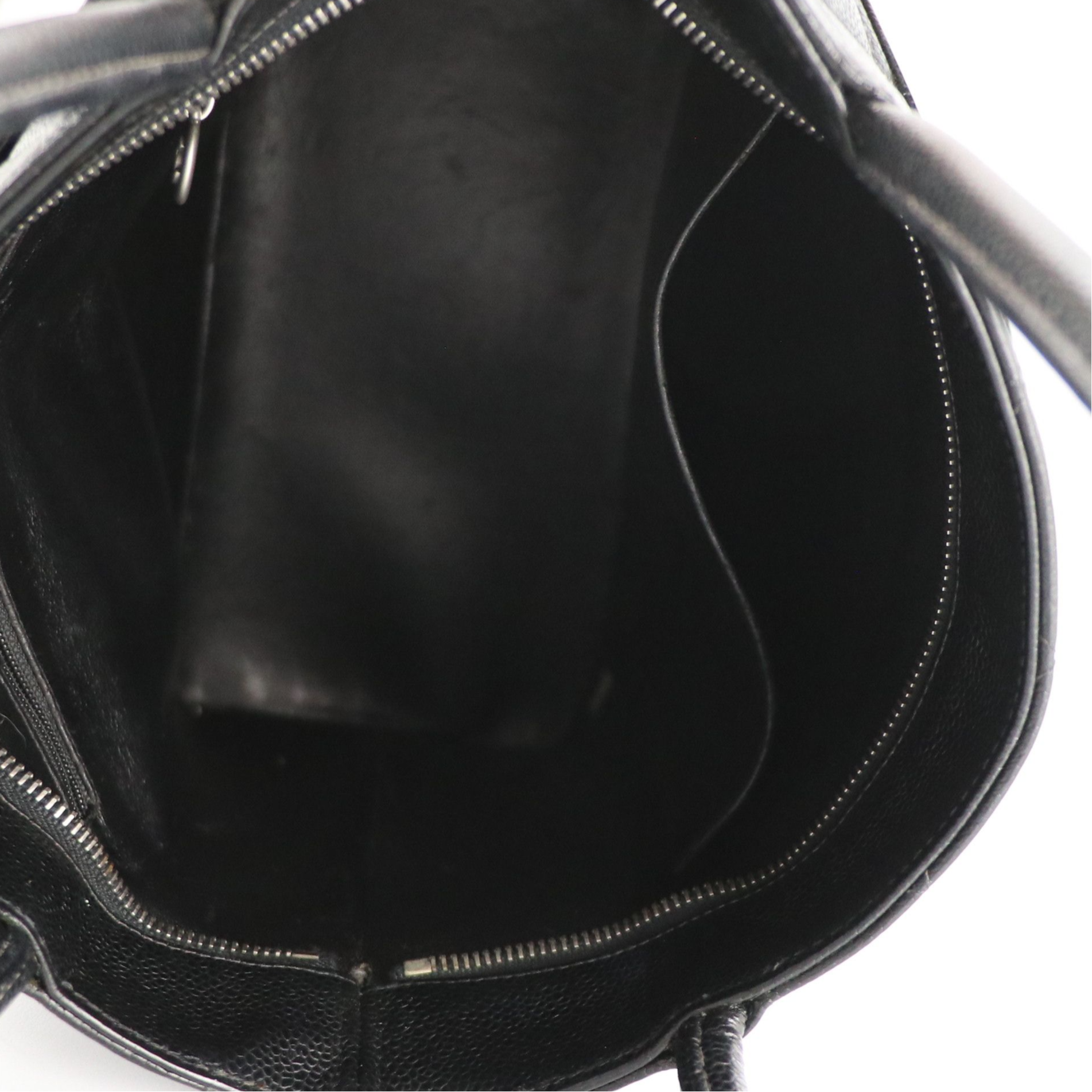 Chanel Medallion Zip Tote in Black Quilted Caviar Leather