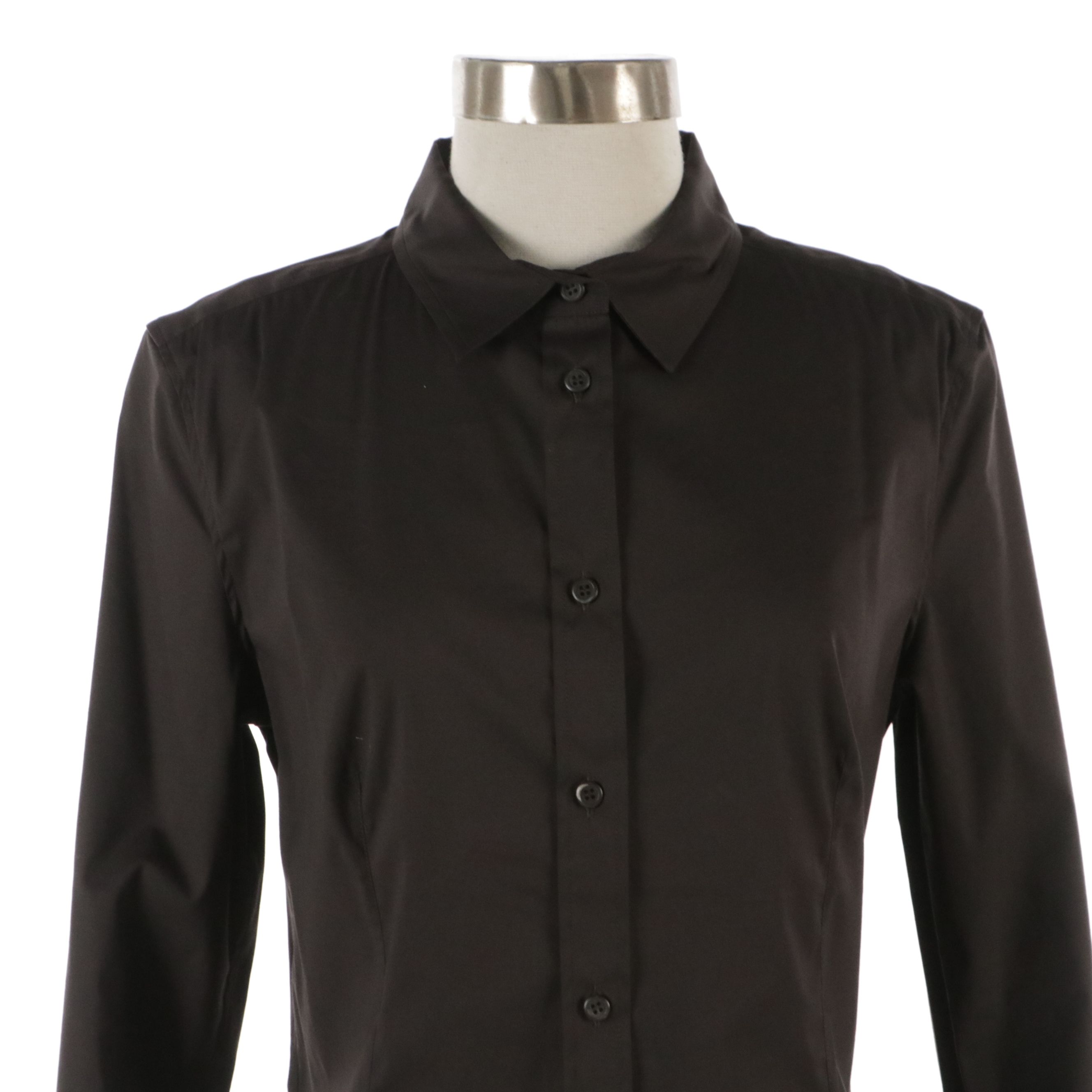 Prada Brown Cotton-Blend Button-Up Shirt