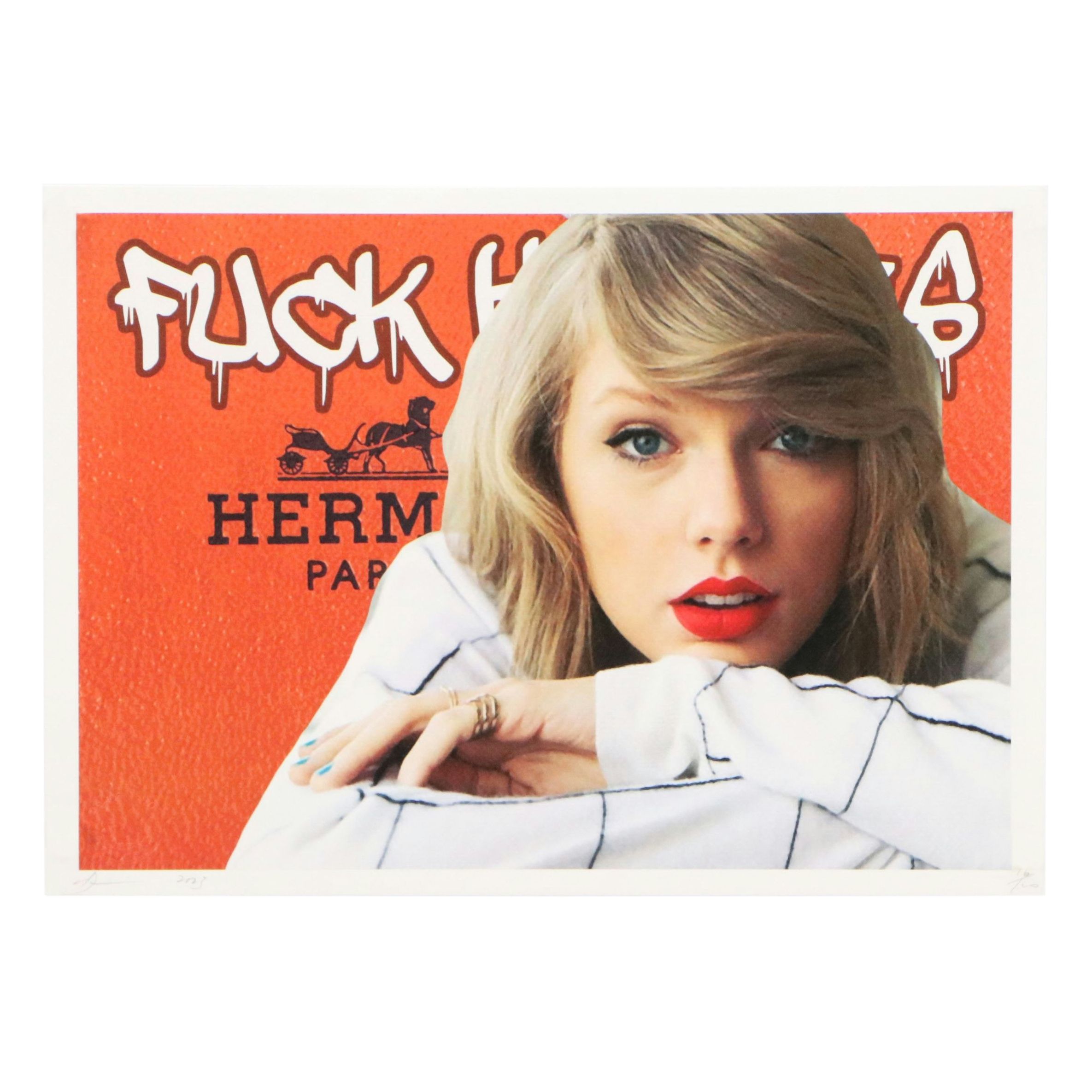 Death NYC Offset Lithograph Homage to Taylor Swift and Hermes, 2023