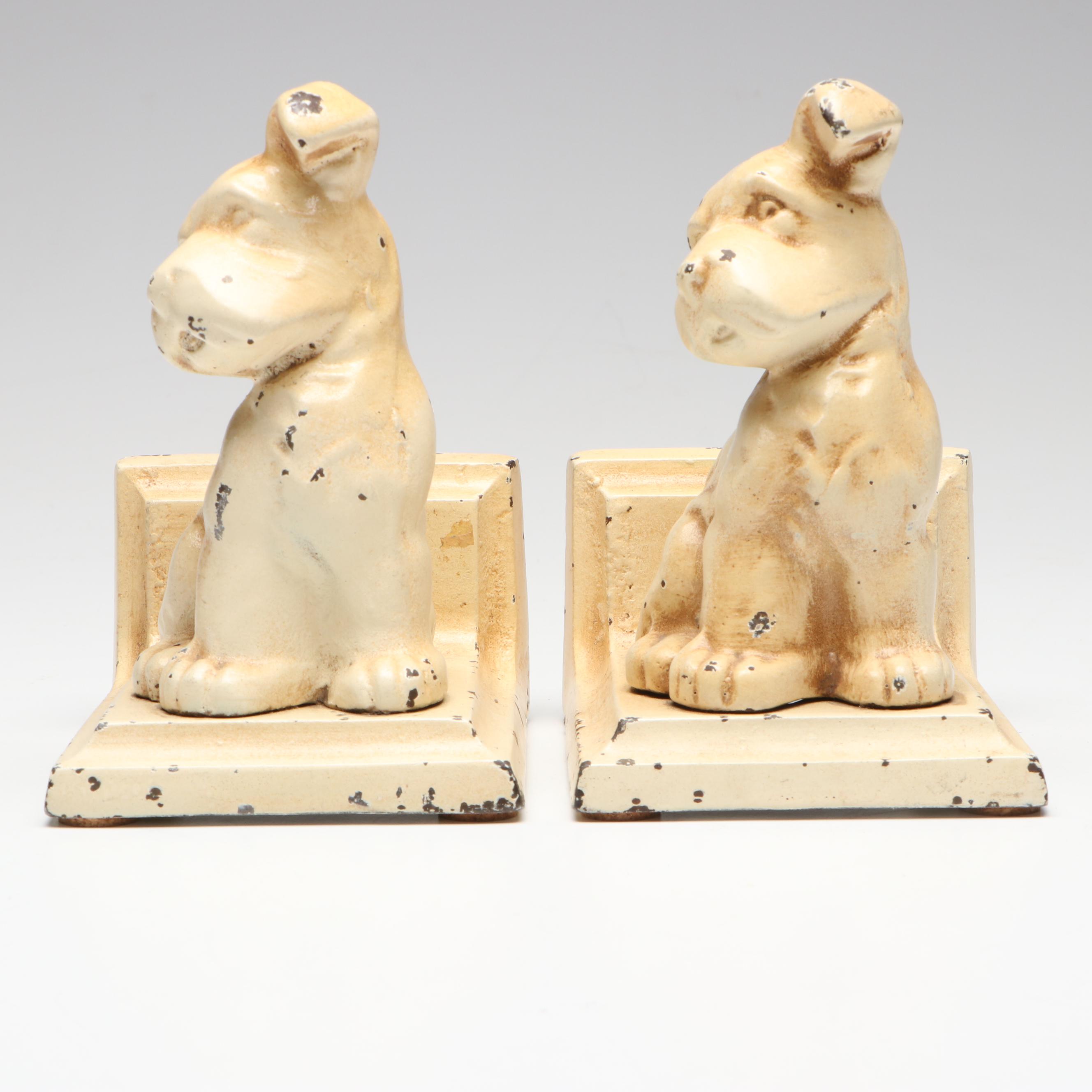 Vintage Cast Iron Dog Bookends, 20th Century