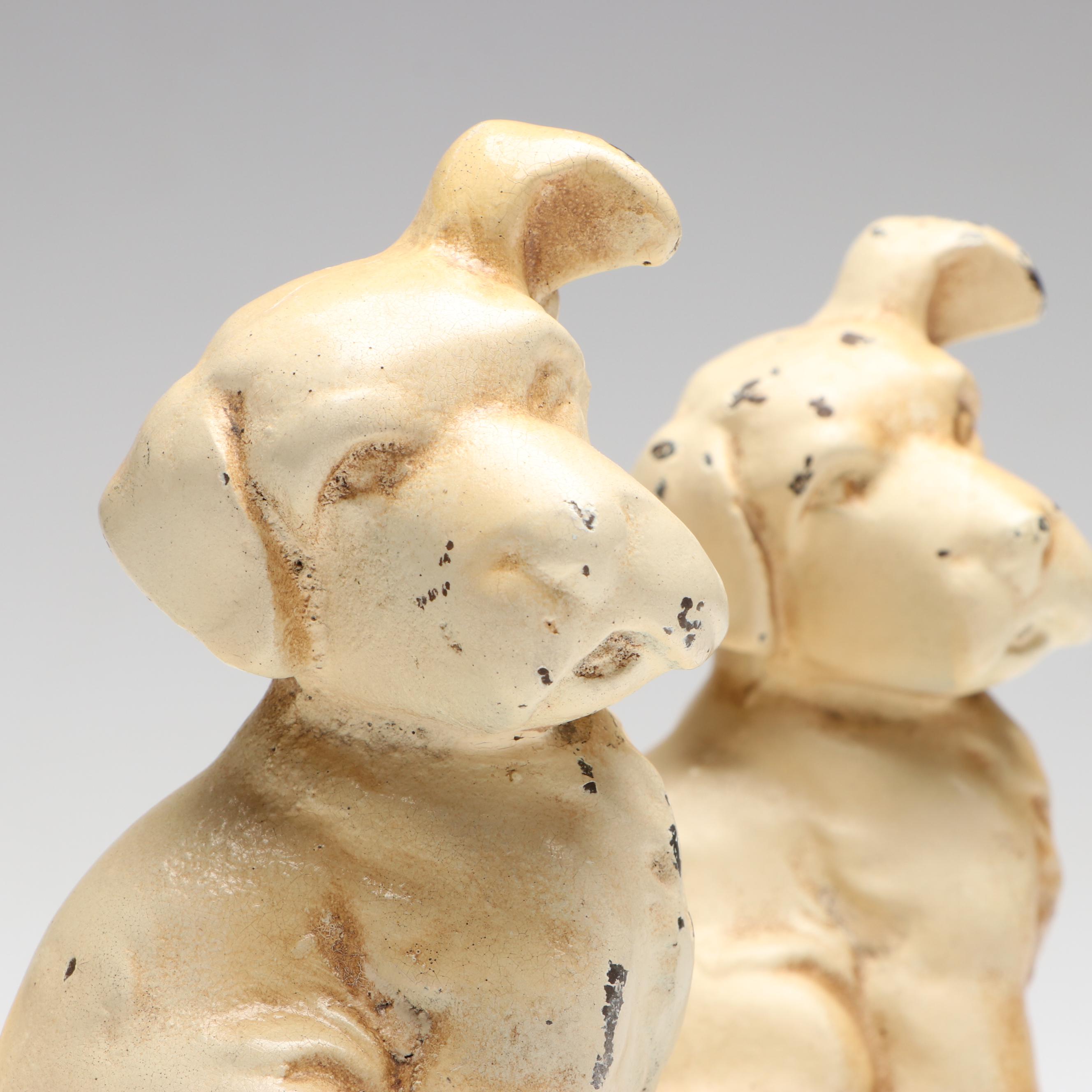 Vintage Cast Iron Dog Bookends, 20th Century