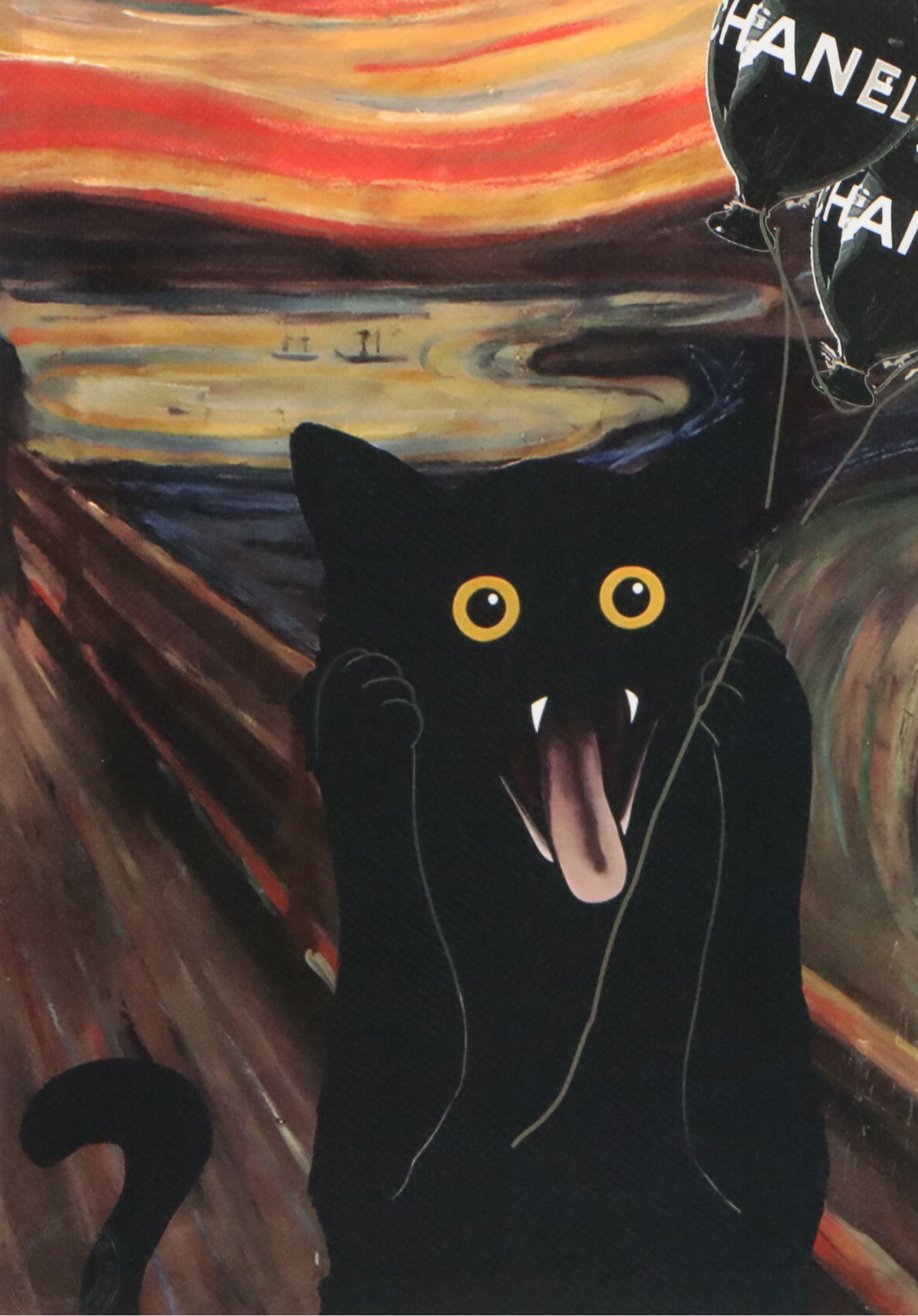 Death NYC Offset Lithograph Homage to Black Cat and Chanel, 2024