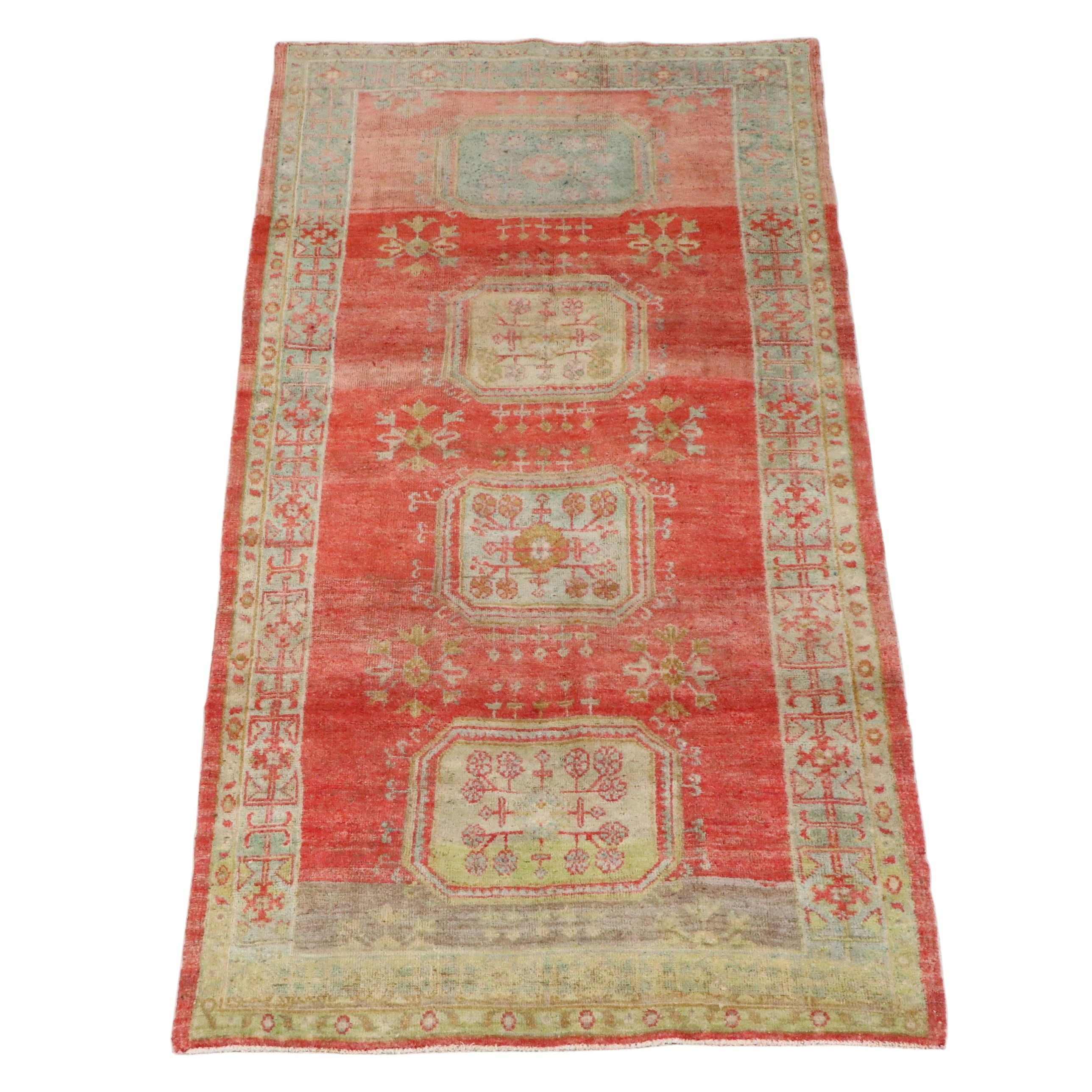 4'4 x 8'11 Hand-Knotted Turkish Oushak Area Rug