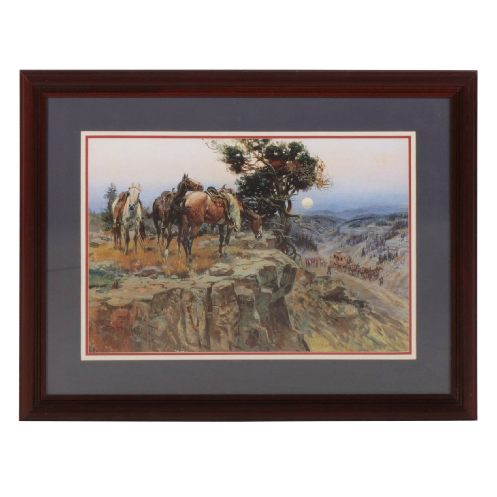 Offset Lithograph After Charles M. Russell "Innocent Allies", Late 20th Century