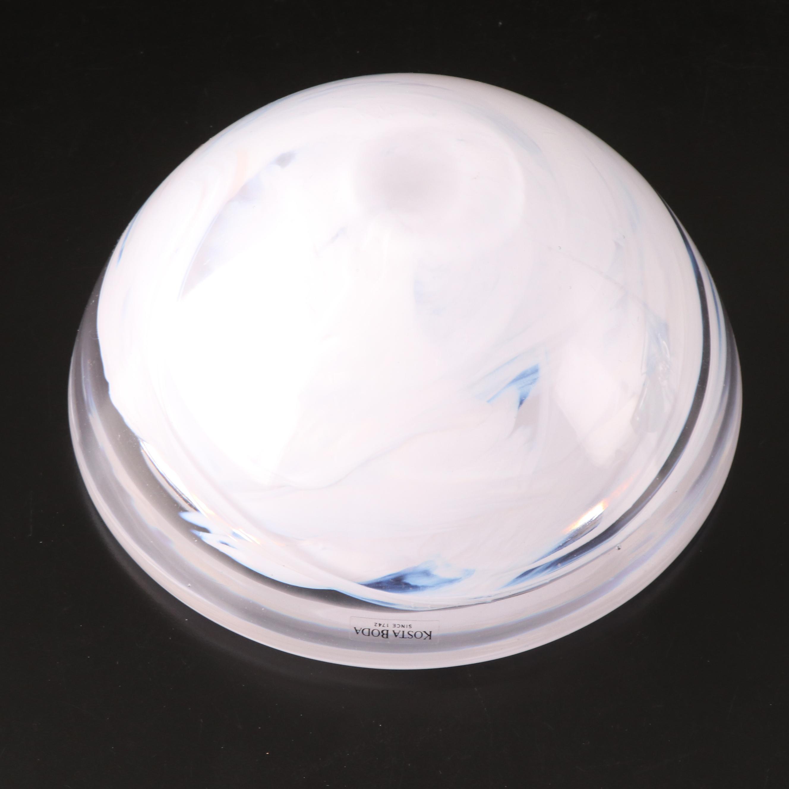 Kosta Boda "Atoll" Bowl and Candle Holder with Other Footed Glass Bowl