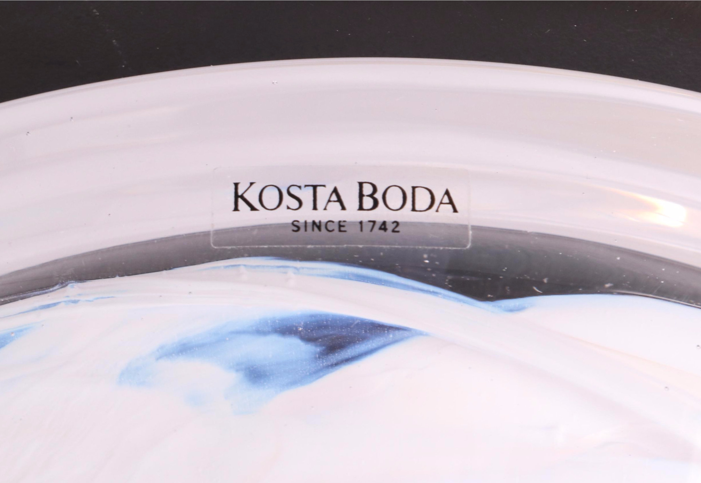 Kosta Boda "Atoll" Bowl and Candle Holder with Other Footed Glass Bowl