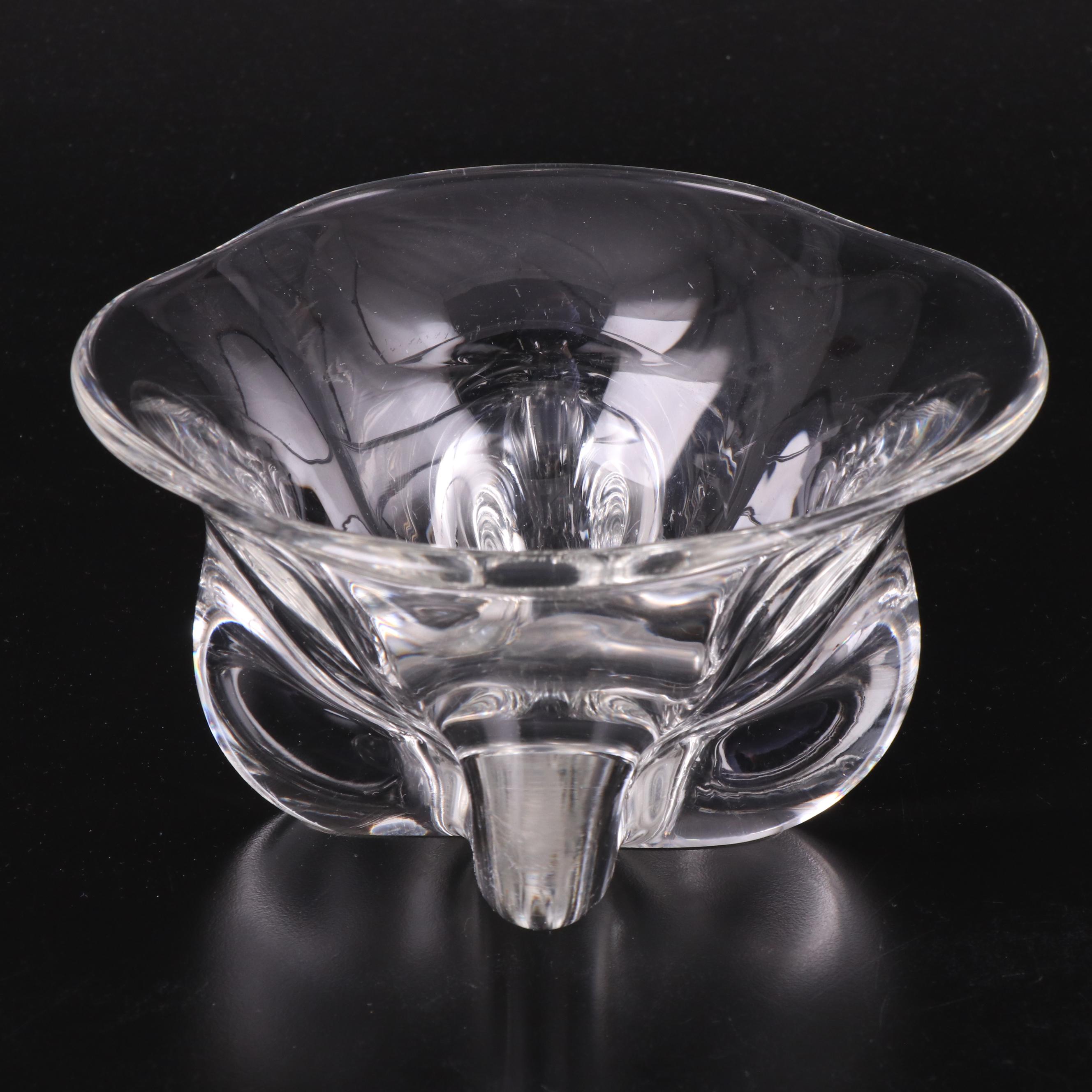 Kosta Boda "Atoll" Bowl and Candle Holder with Other Footed Glass Bowl