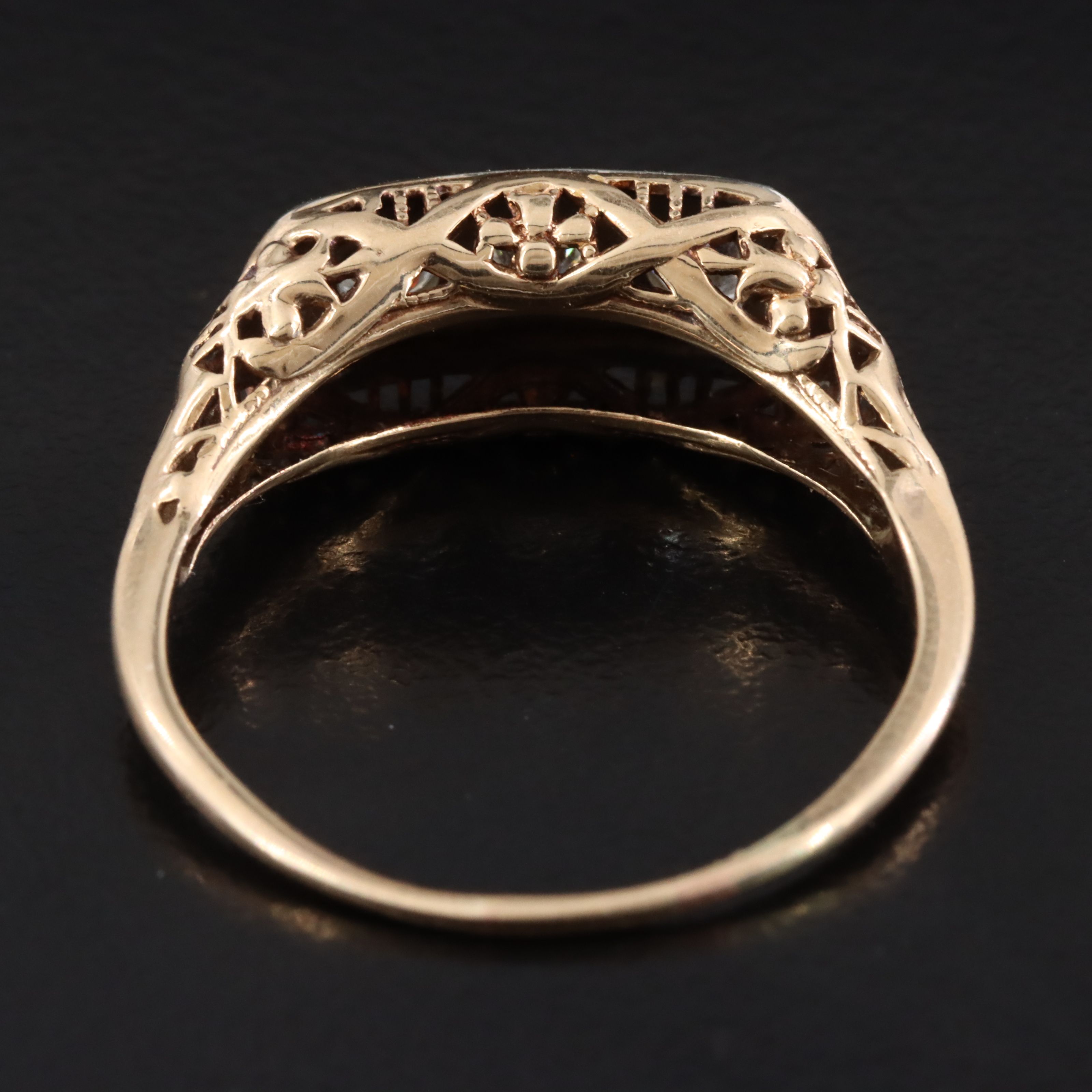 Art Deco 14K 0.36 CTW Diamond Three Stone Ring