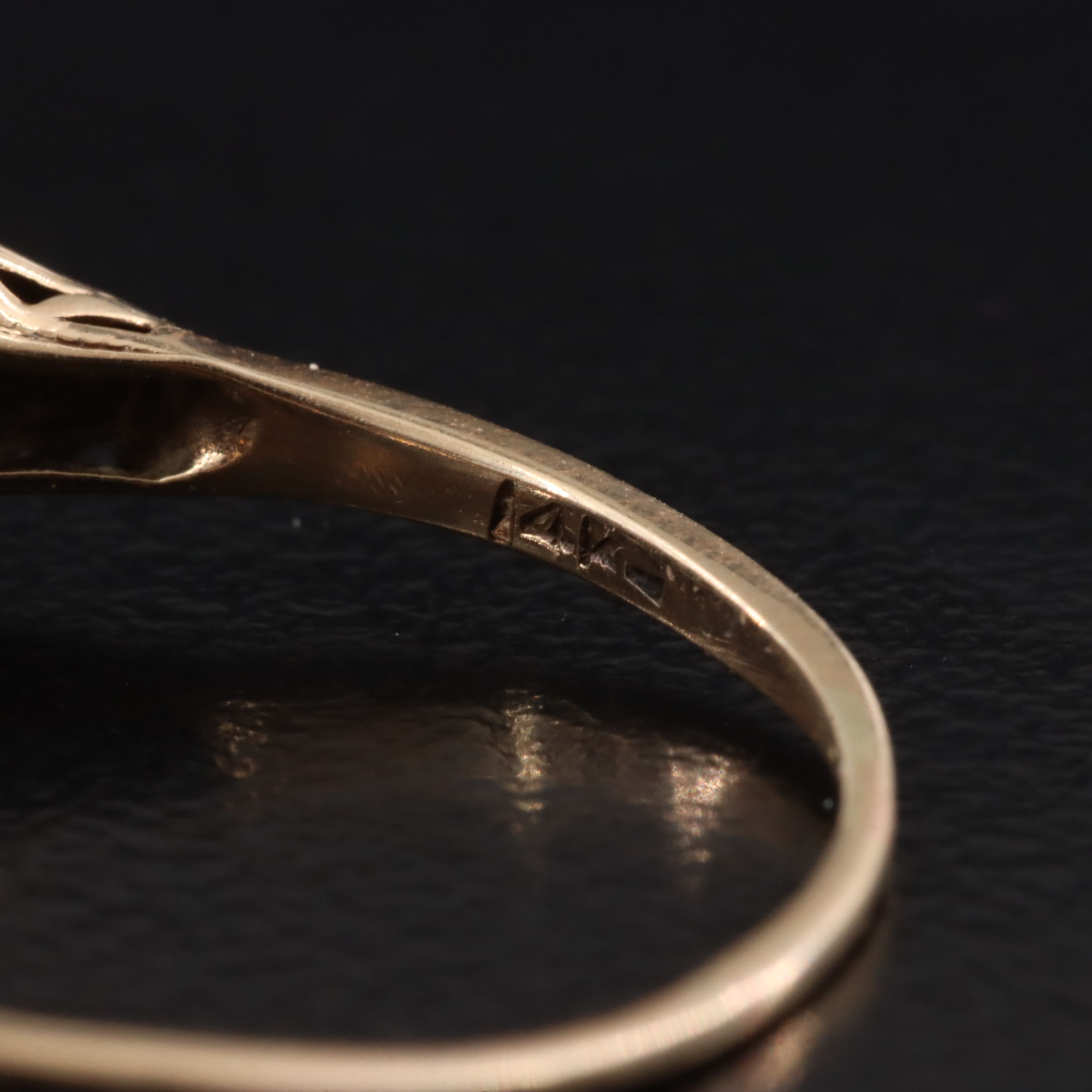 Art Deco 14K 0.36 CTW Diamond Three Stone Ring